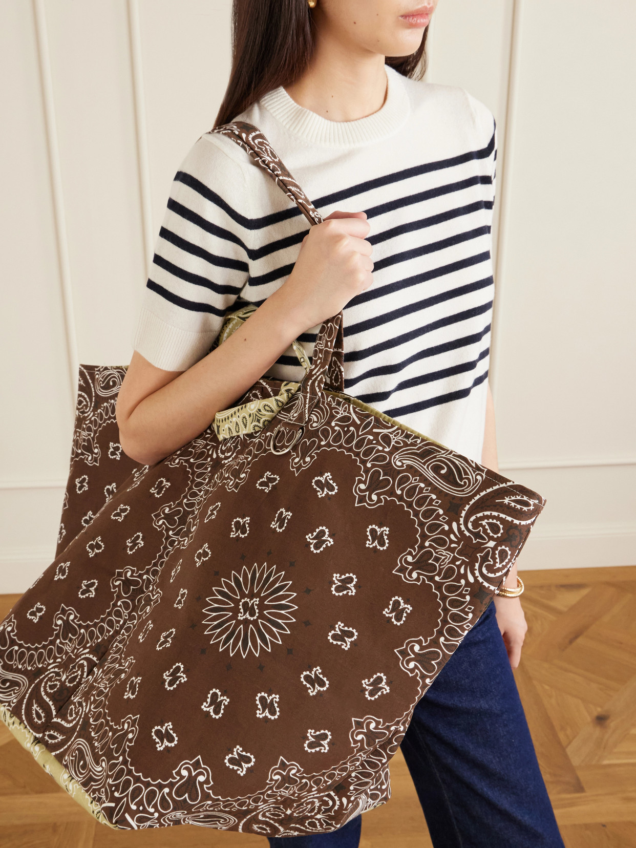 Maxi Basket Printed Cotton Tote