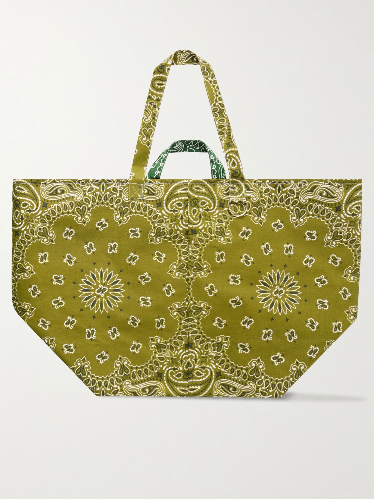 Maxi basket printed cotton tote bag