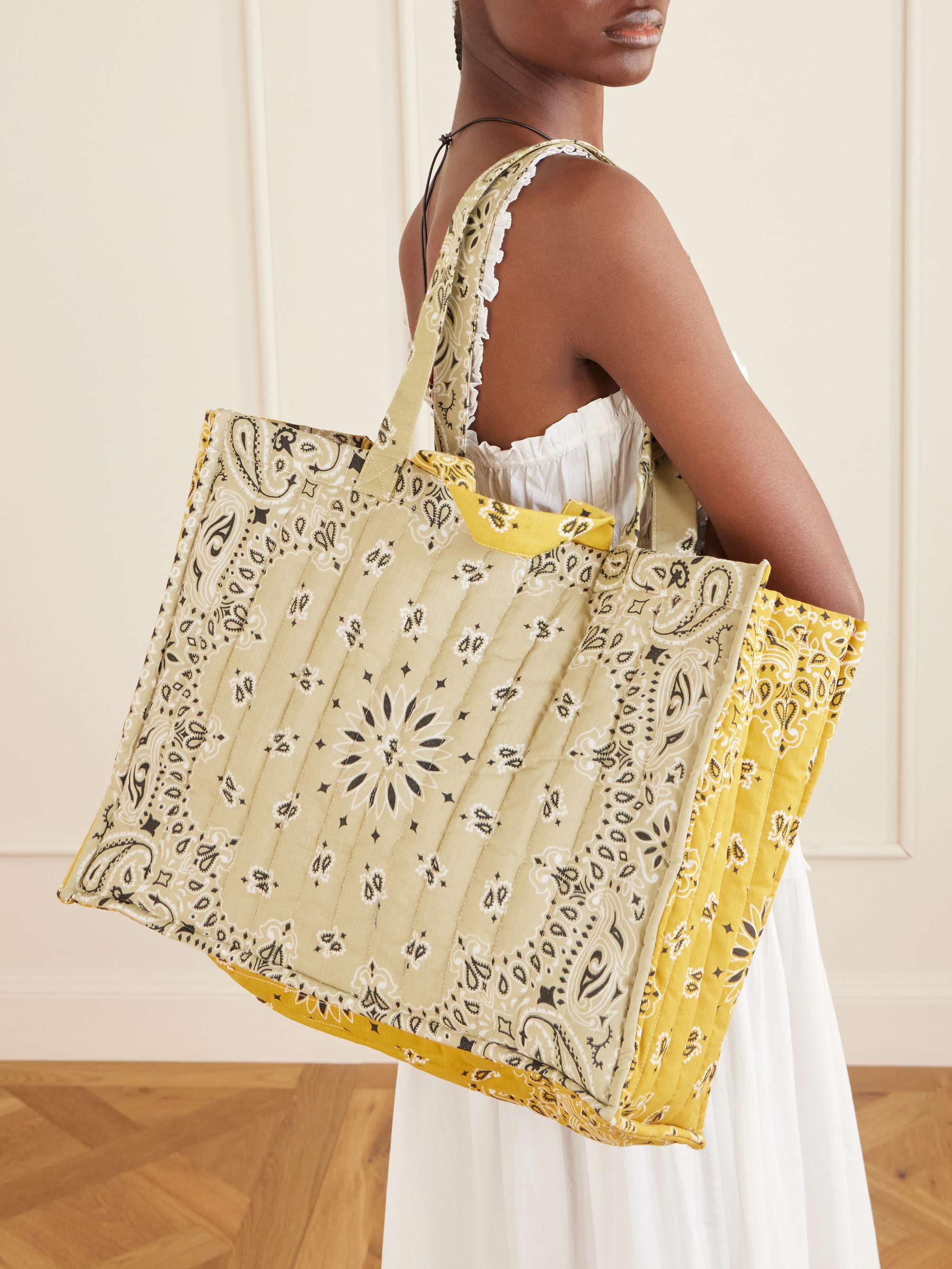 CALL IT BY YOUR NAME Maxi Cabas quilted bandana-print cotton tote
