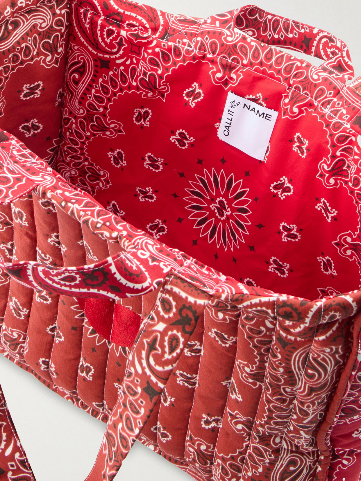 Maxi Cabas Coeur Quilted Printed Tote