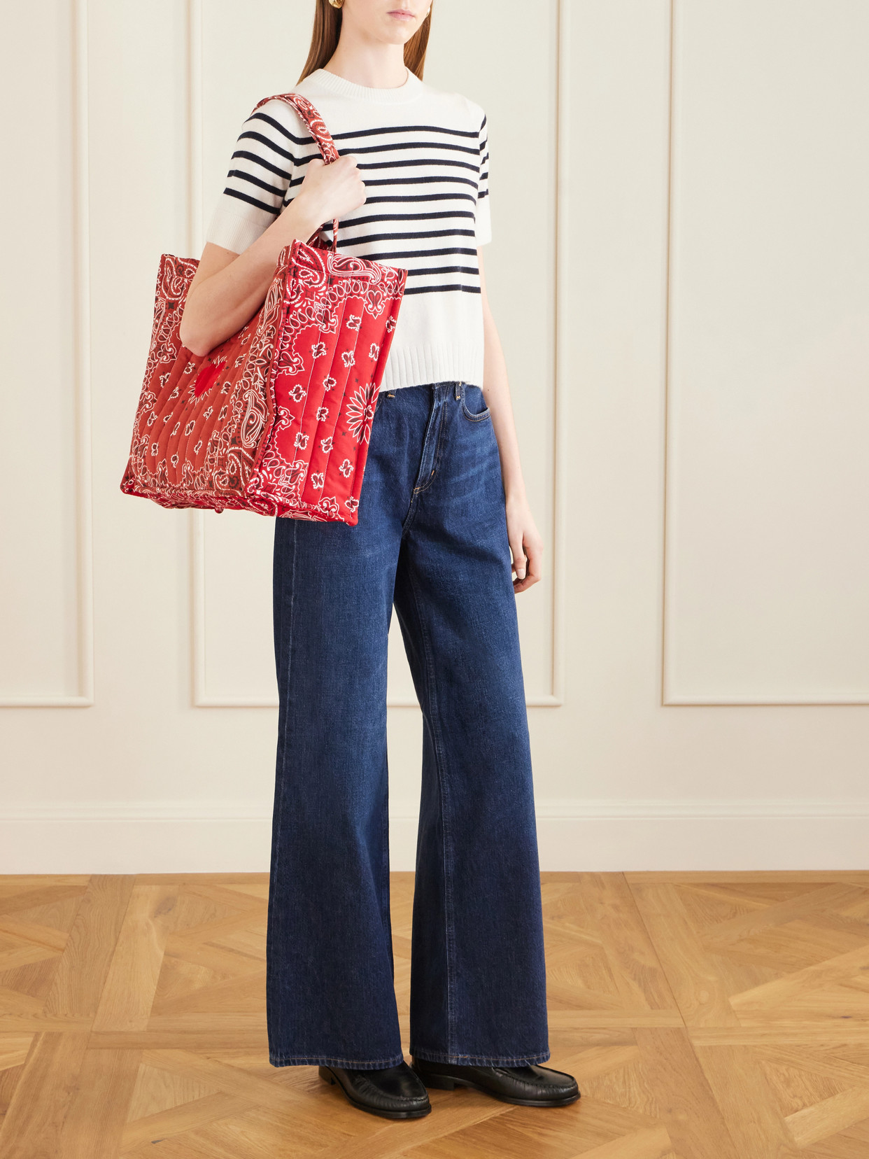 Maxi Cabas Coeur Quilted Printed Tote