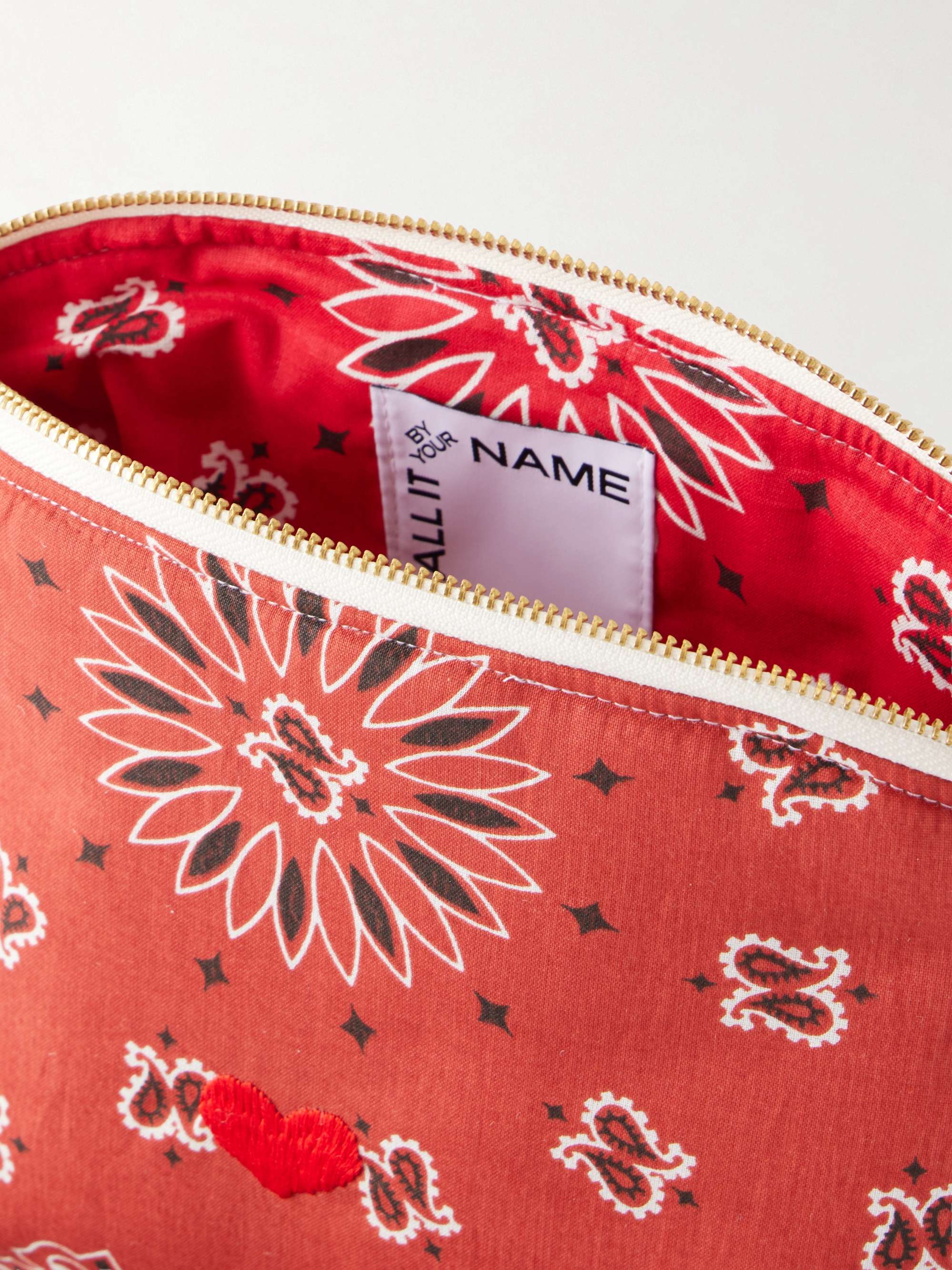 CALL IT BY YOUR NAME Coeur Vanity embroidered bandana-print cotton