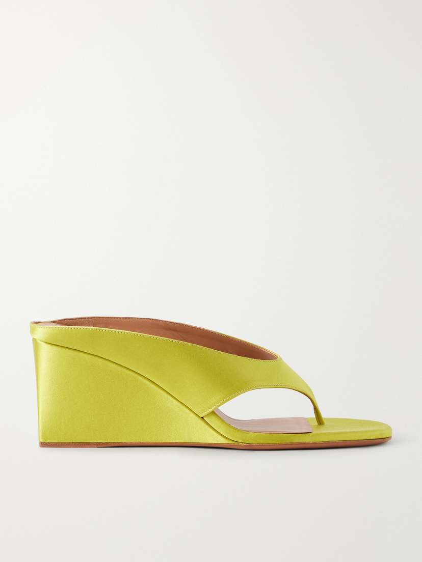 Alaïa Tong 75 Satin Wedge Sandals