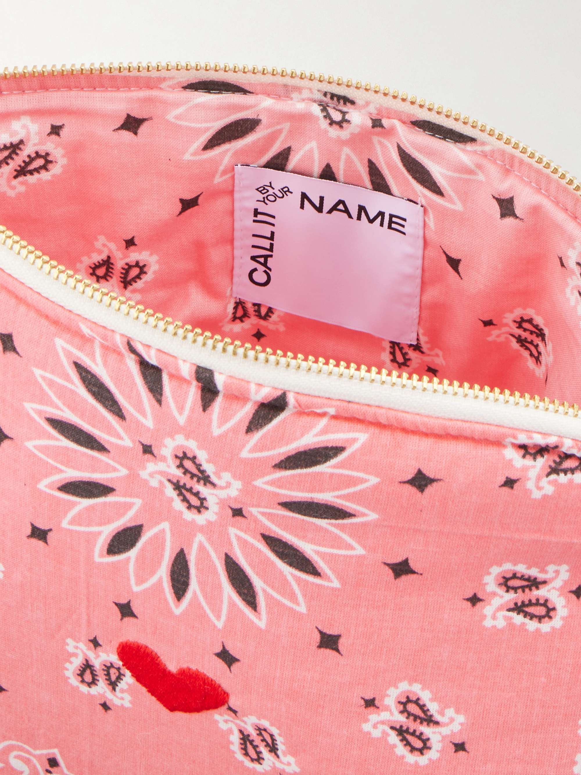 CALL IT BY YOUR NAME Coeur Vanity embroidered bandana-print cotton