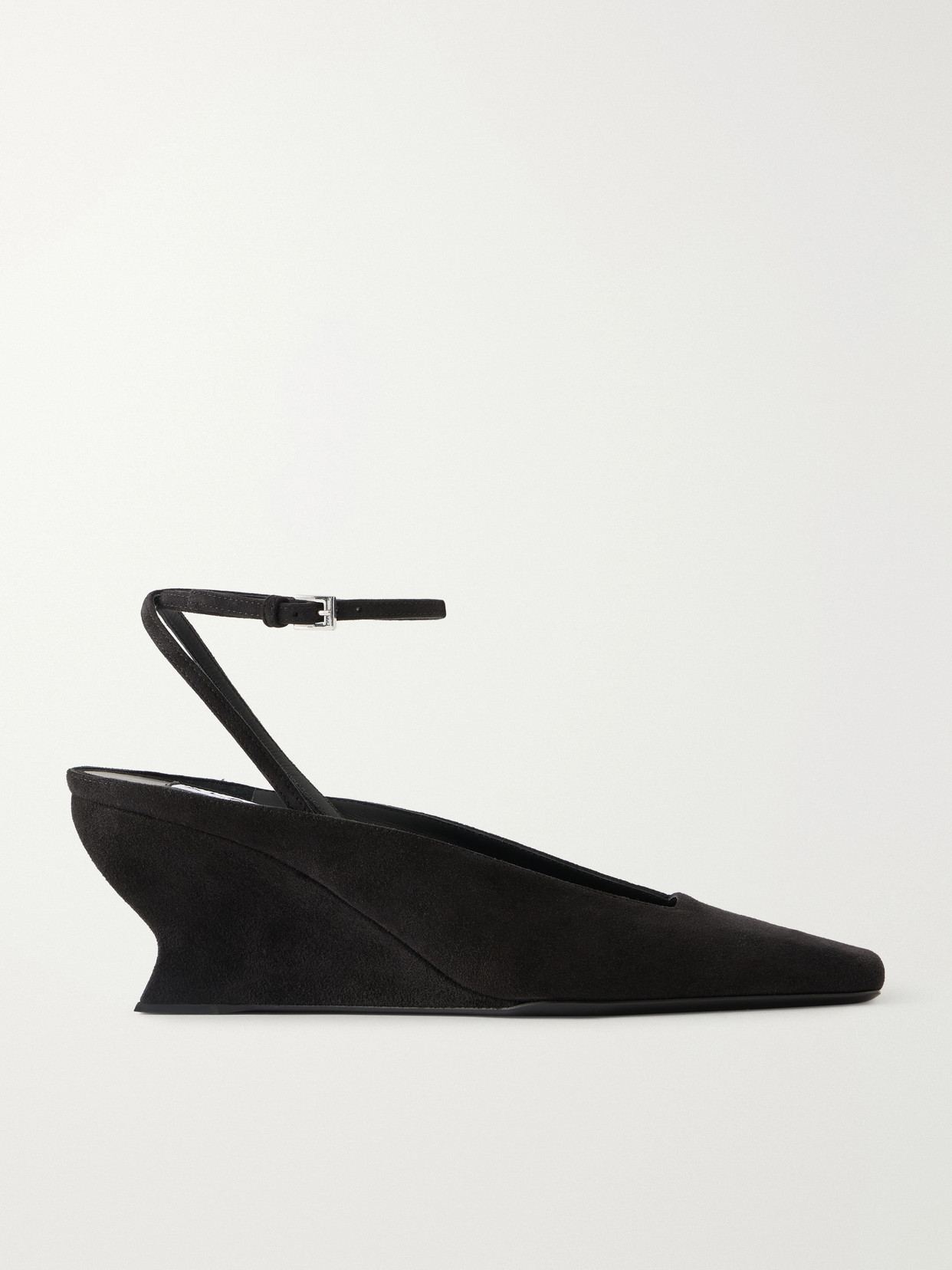 Alaïa Suede Wedged Mules In Black