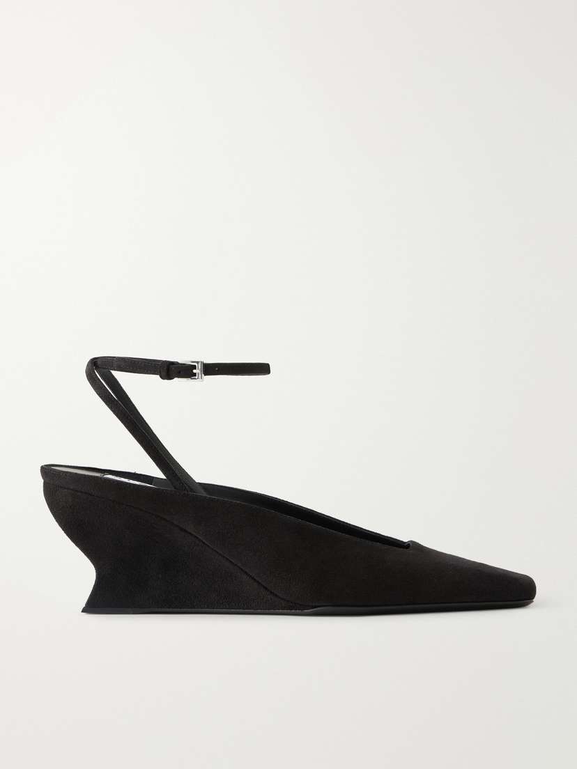 Alaïa 60 Suede Wedged Mules