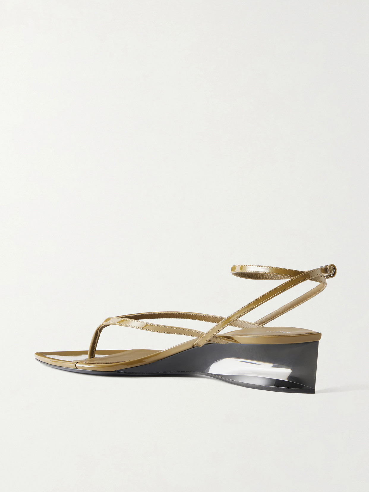 Alaïa - Patent Leather And Plexiglass Wedge
