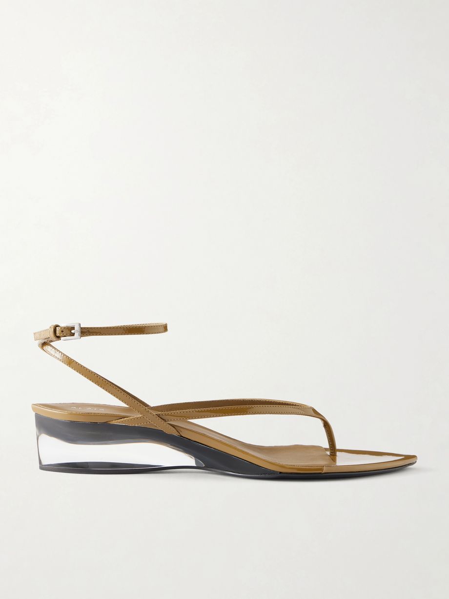 Tong 30 patent-leather wedge sandals