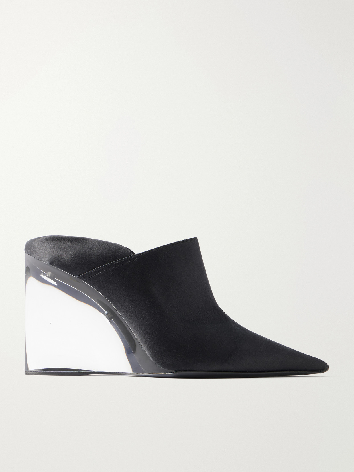 Alaïa - 90 Satin Wedge Mules - Black
