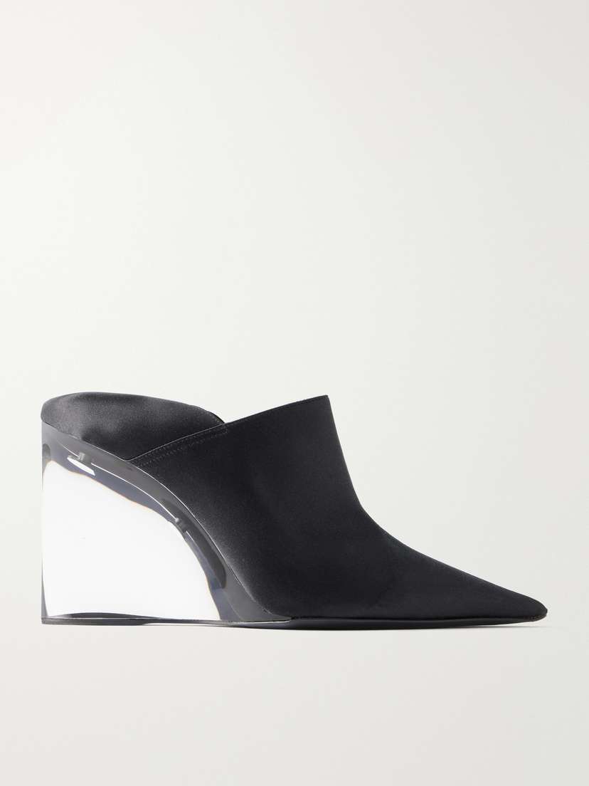 Alaïa 90 Satin Wedge Mules | Thumbnail 6 Alaïa 90 Satin Wedge Mules | Thumbnail 6