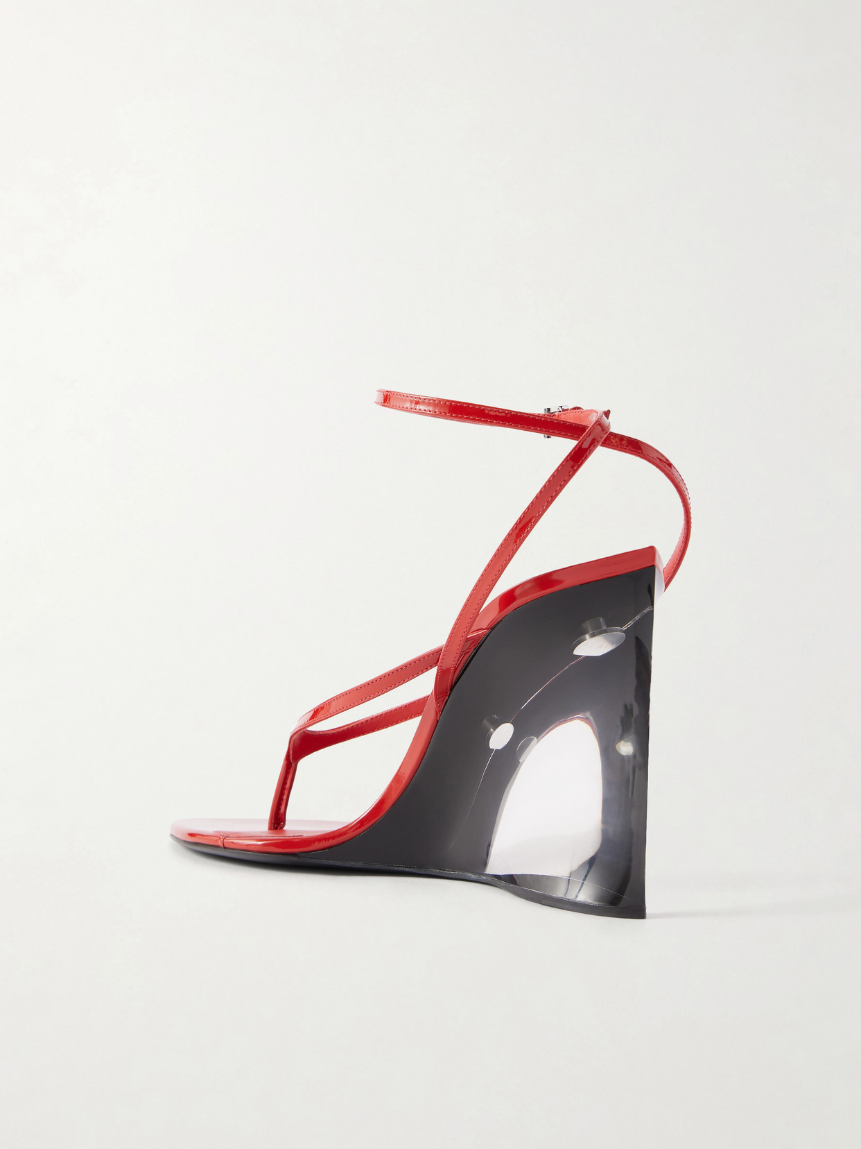 Alaïa 90mm Patent Leather Wedge Sandals In Multi