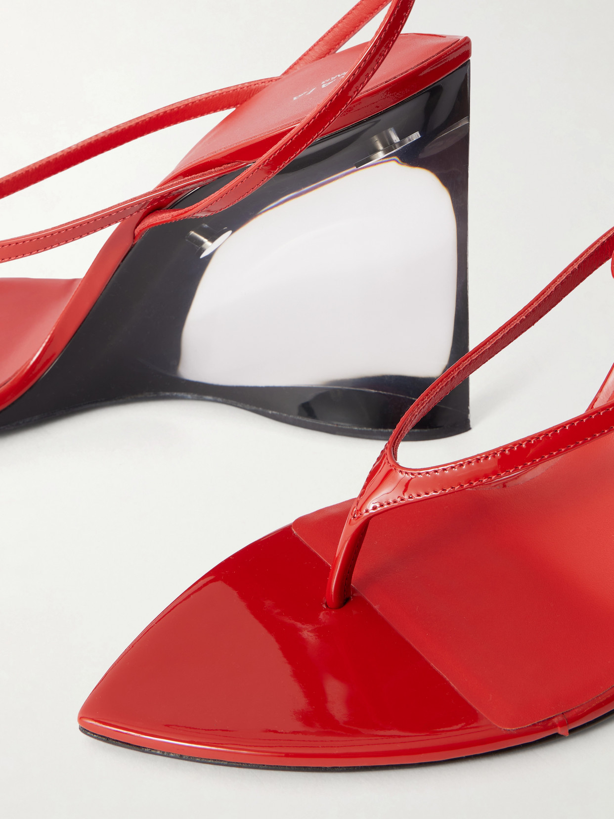 Alaïa 90mm Patent Leather Wedge Sandals In Multi