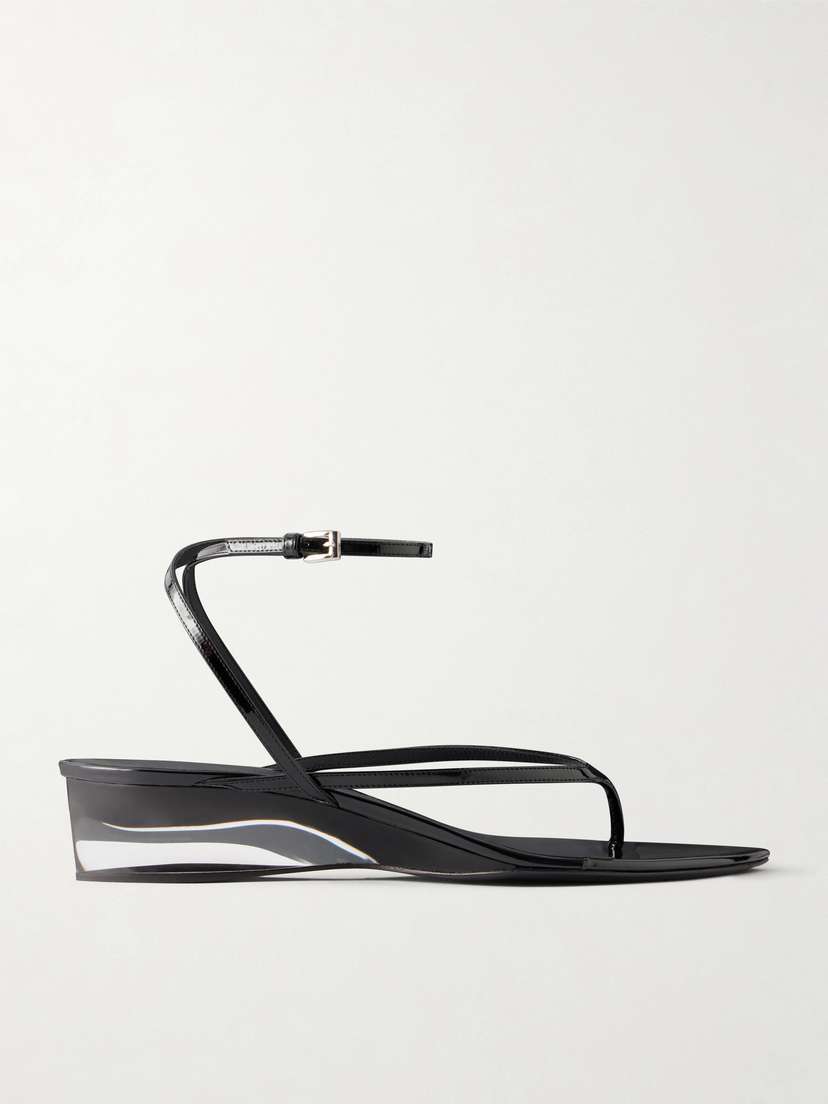 Alaïa Tong 30 Patent-leather Wedge Sandals