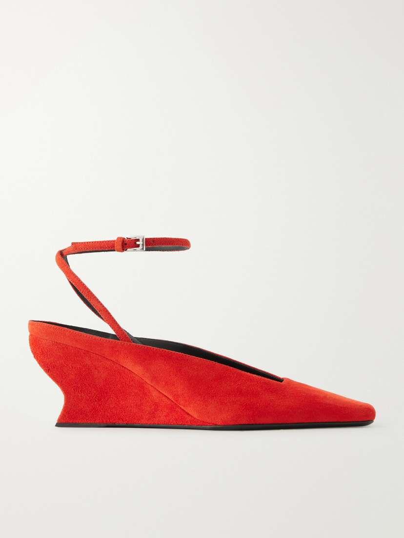 Alaïa 60 Suede Wedged Mules