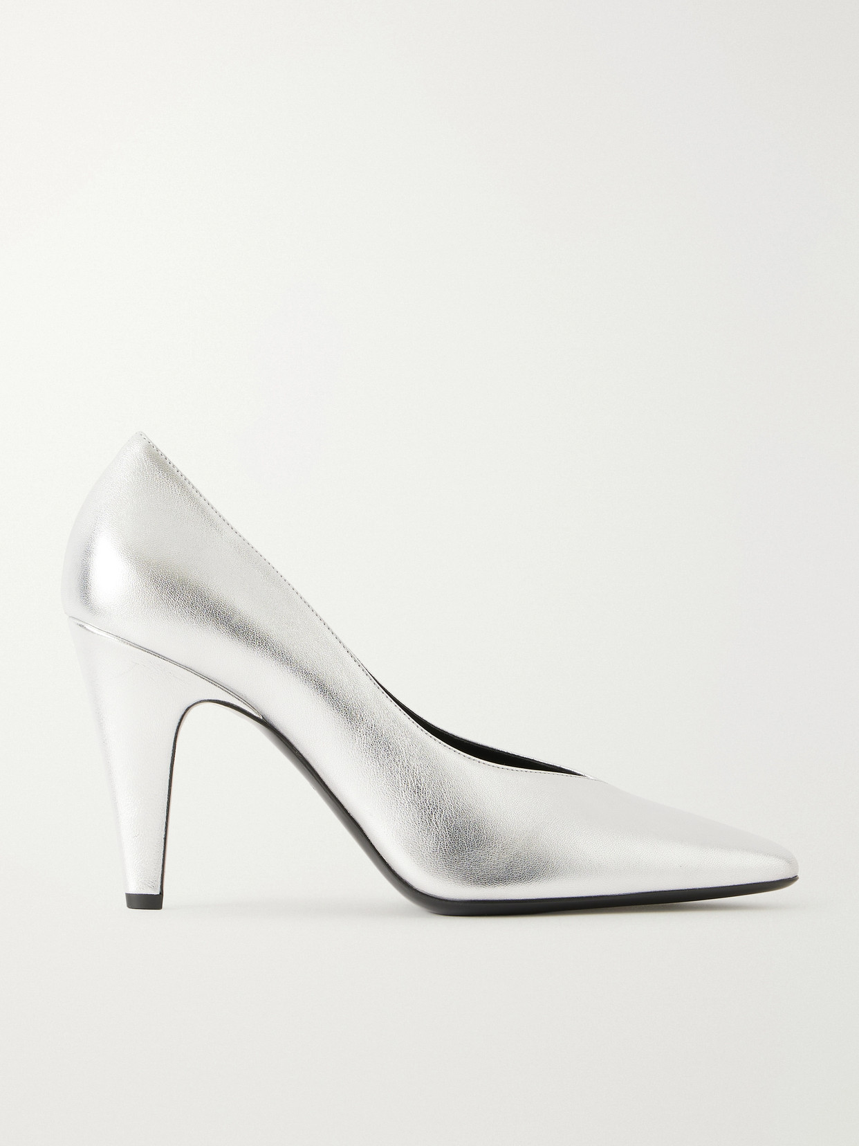 Alaïa Metallic Leather Pumps In Silver