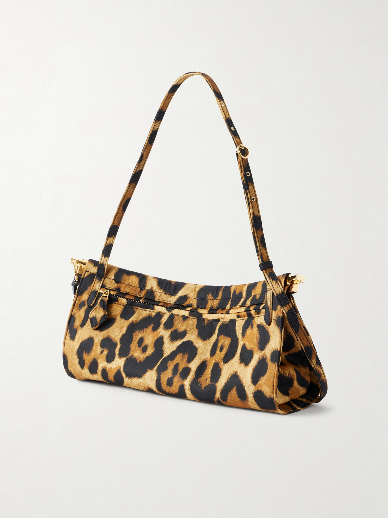 Alaïa Le Click Medium Leopard-print Satin Shoulder Bag In Multi