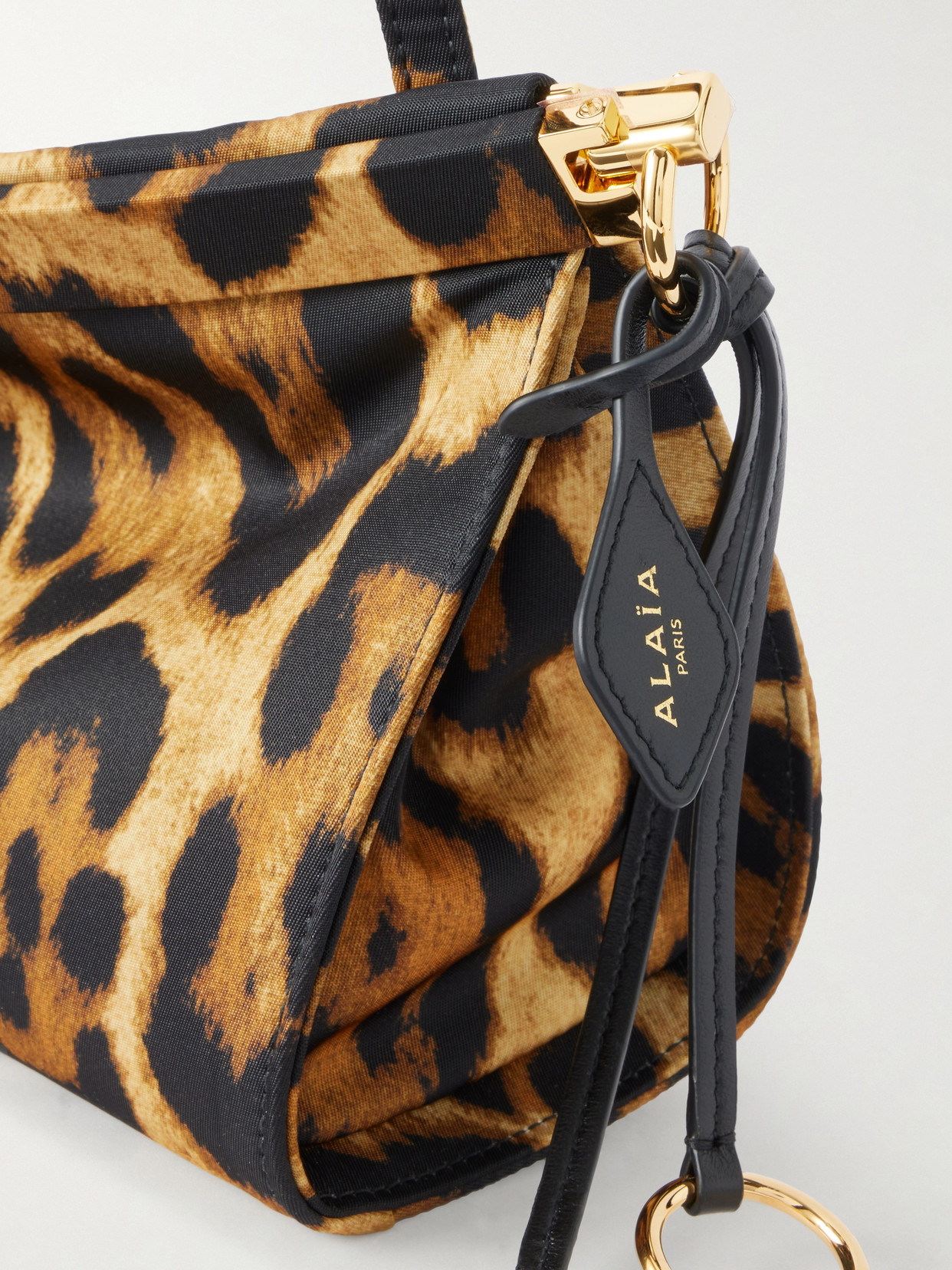 Alaïa Le Click Medium Leopard-print Satin Shoulder Bag In Multi