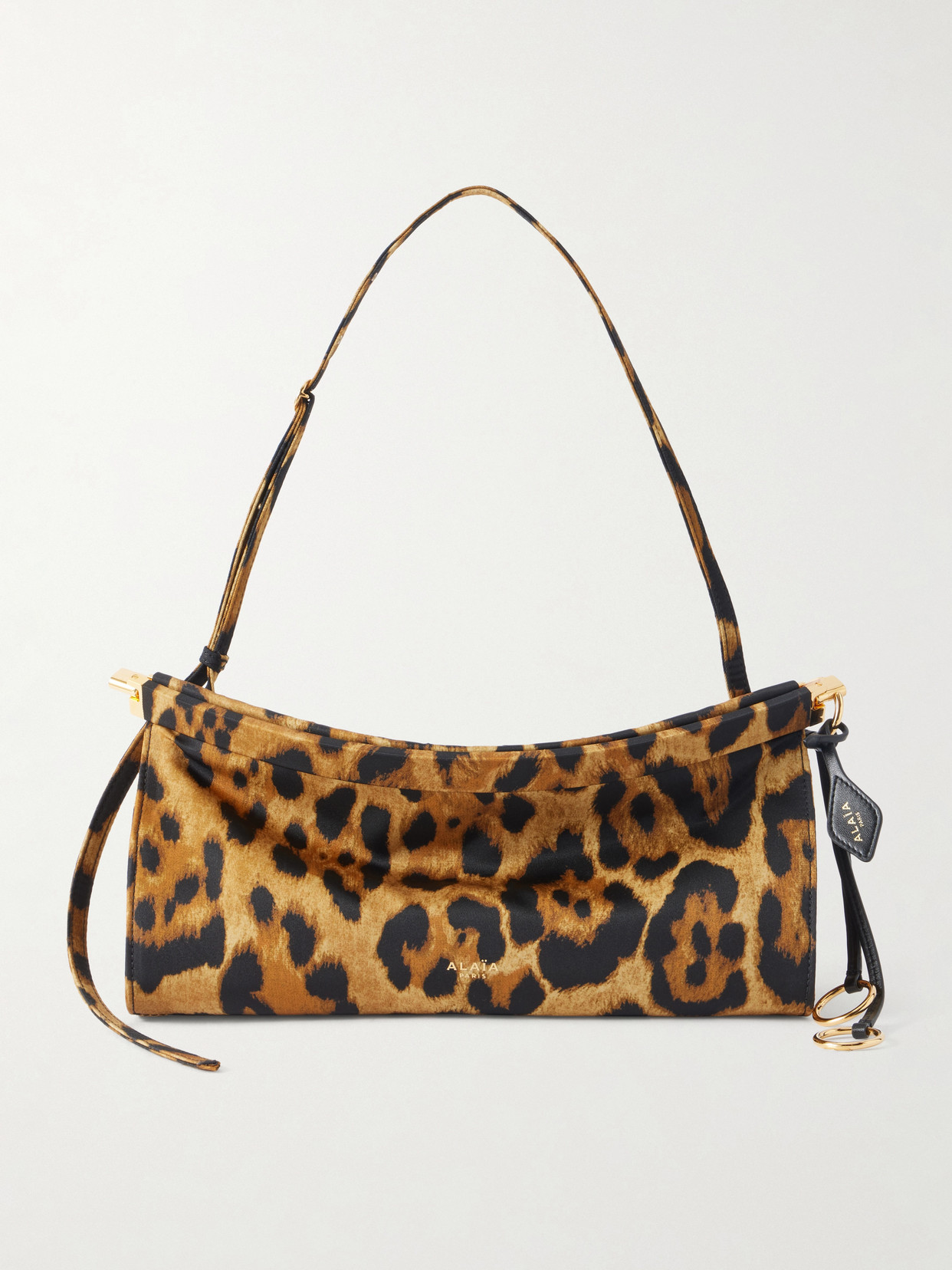 Alaïa Le Click Medium Leopard-print Satin-twill Shoulder Bag In Multi