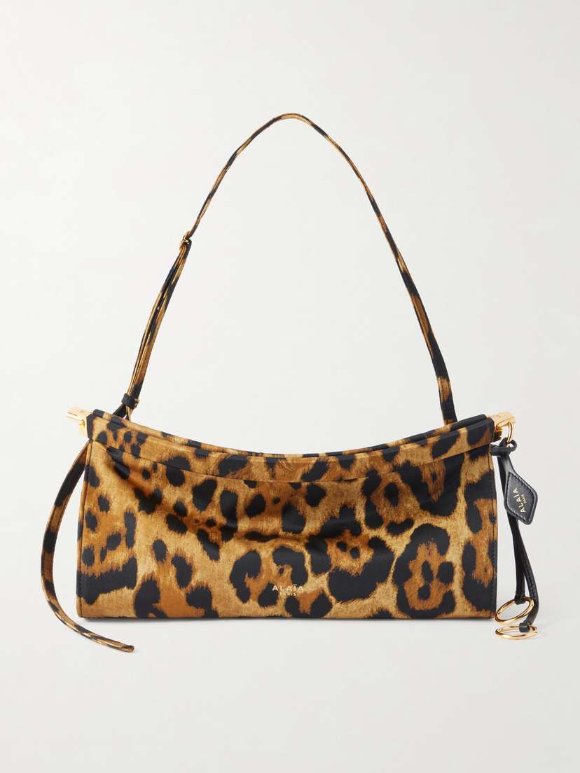 Alaïa Le Click Medium Leopard-print Satin Shoulder Bag