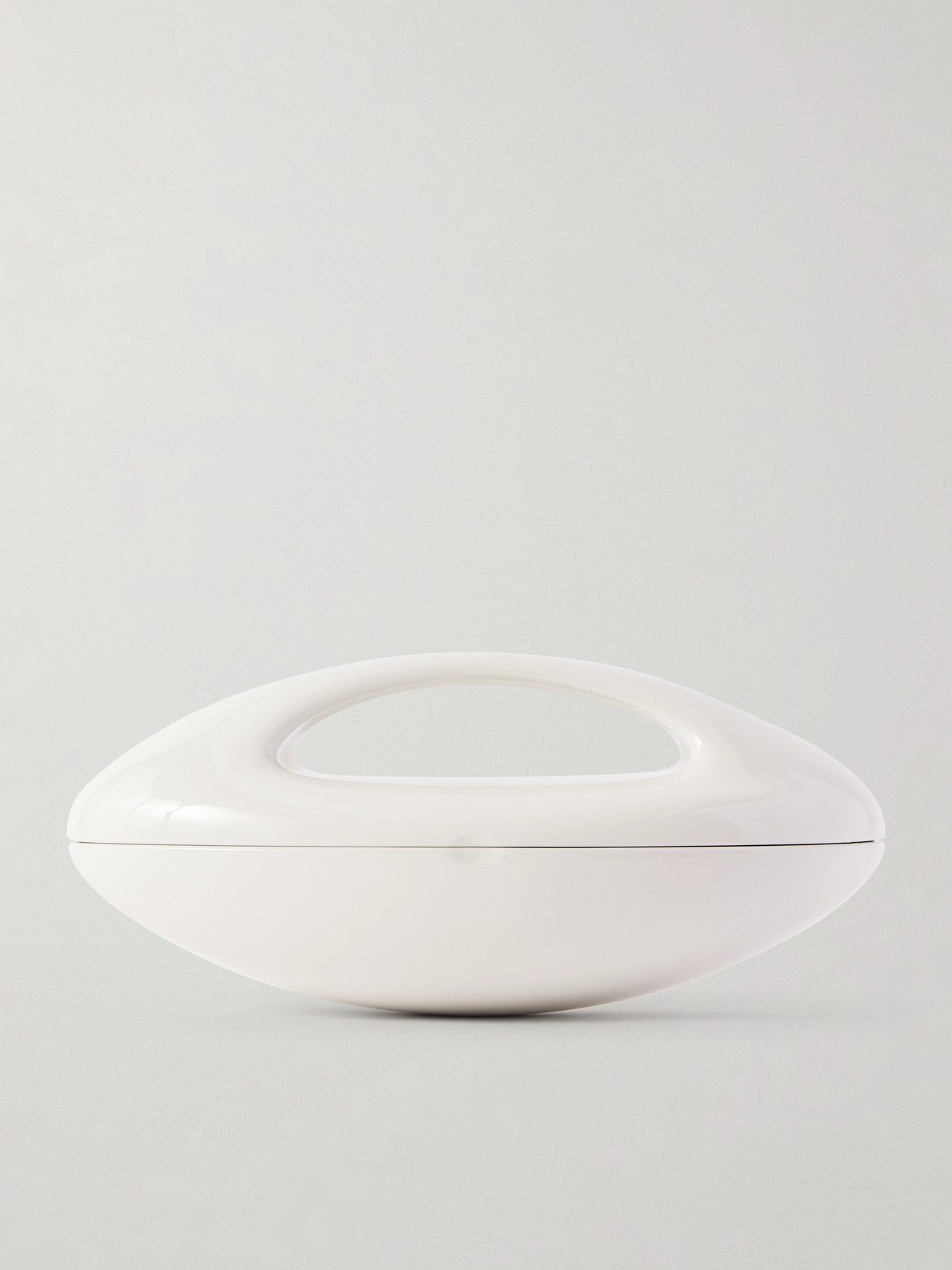 Alaïa Sculptural Minaudiere Resin Clutch In White