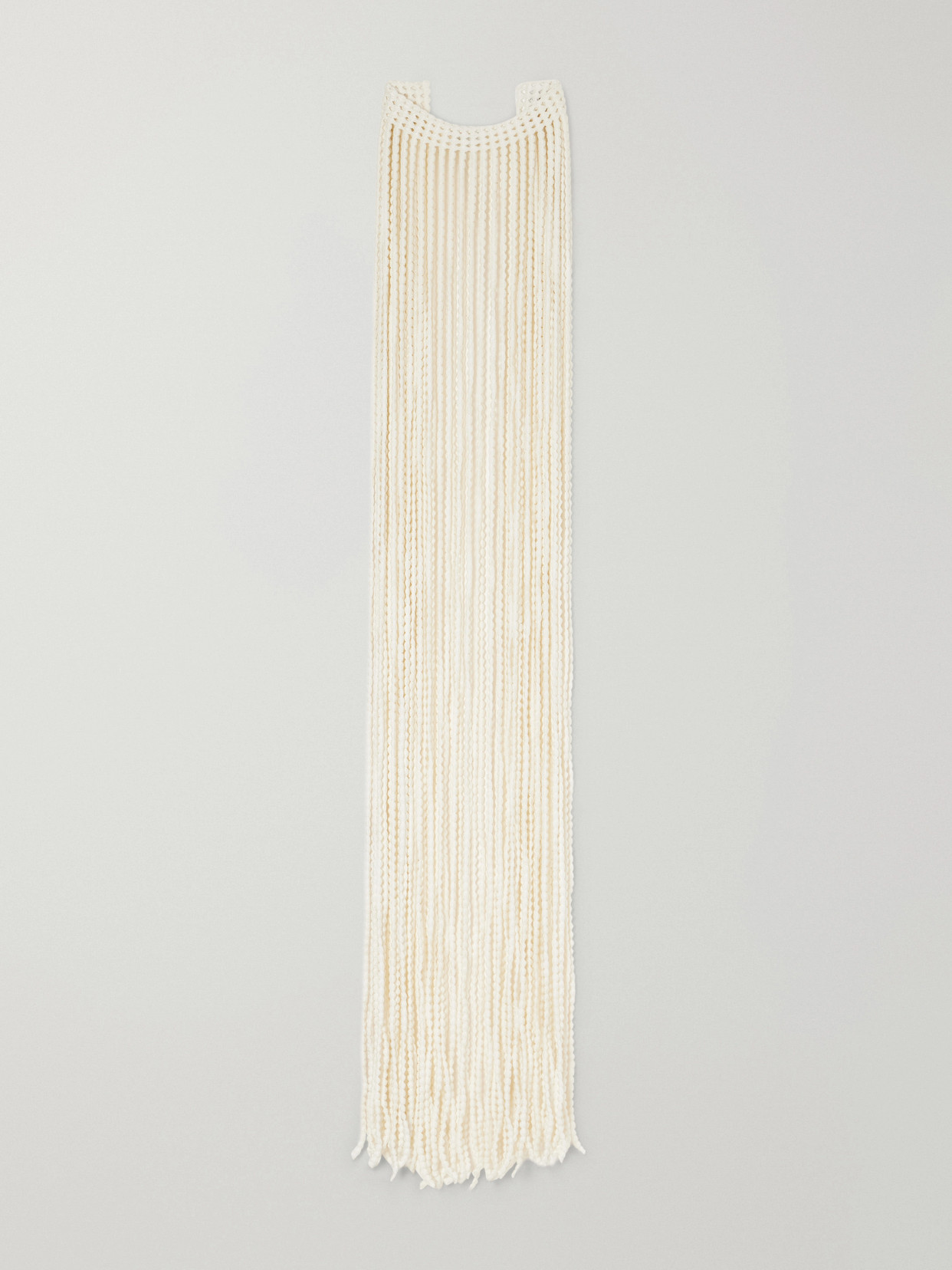 Alaïa Fringed Crocheted Scarf In Red