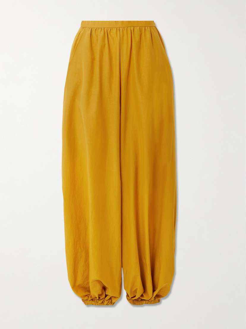 Jamie Haller The Balloon Cotton And Silk-blend Tapered Pants