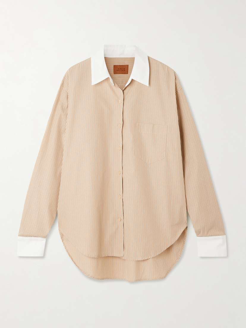 Jamie Haller The Tipped Weekend Striped Supima Cotton-poplin Shirt