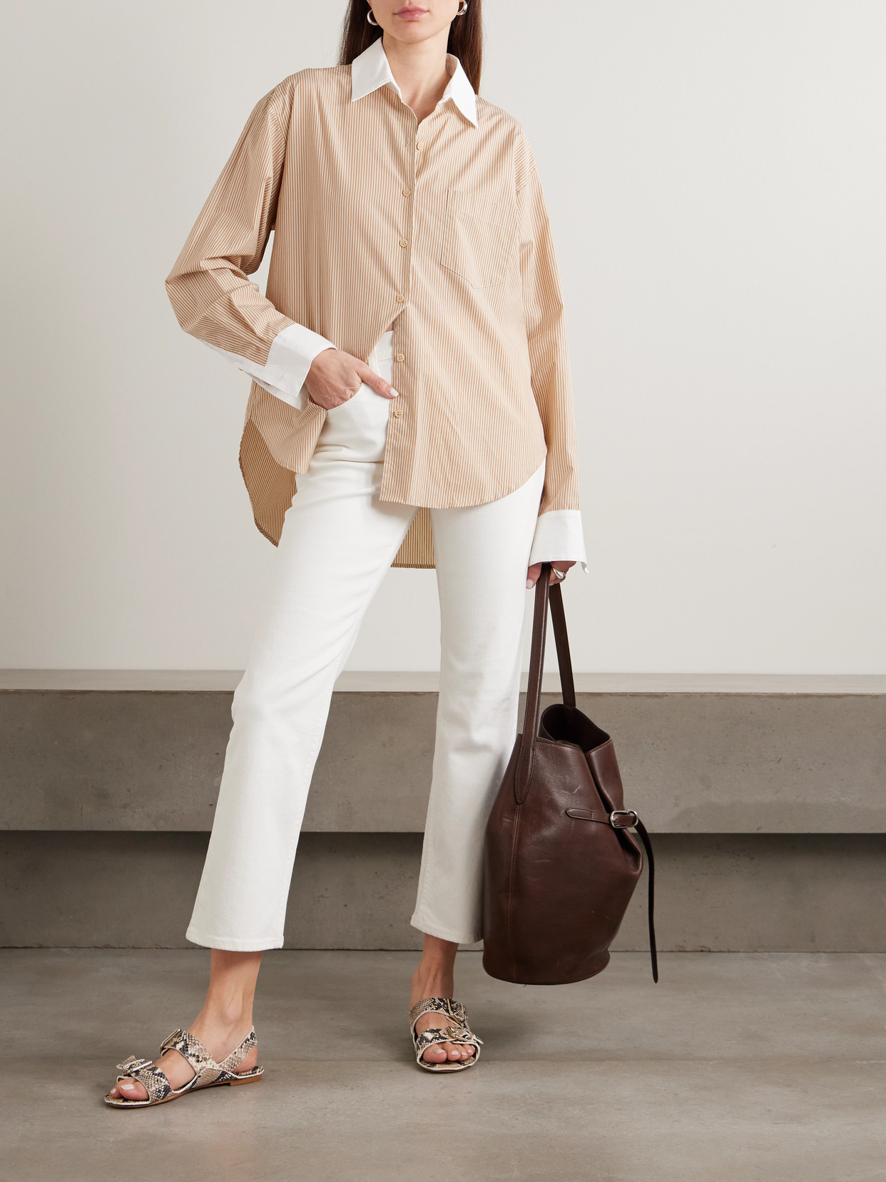 The Tipped Weekend Striped Supima Cotton-Poplin Shirt