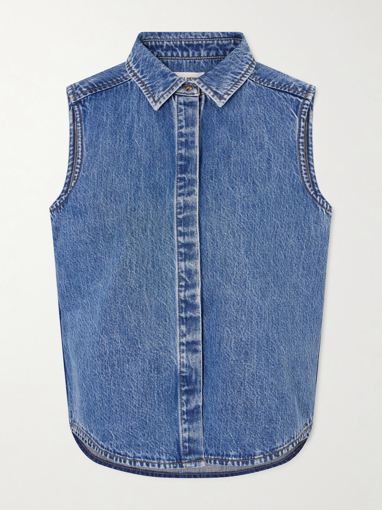 Still Here Emma Denim Shirt In Blue