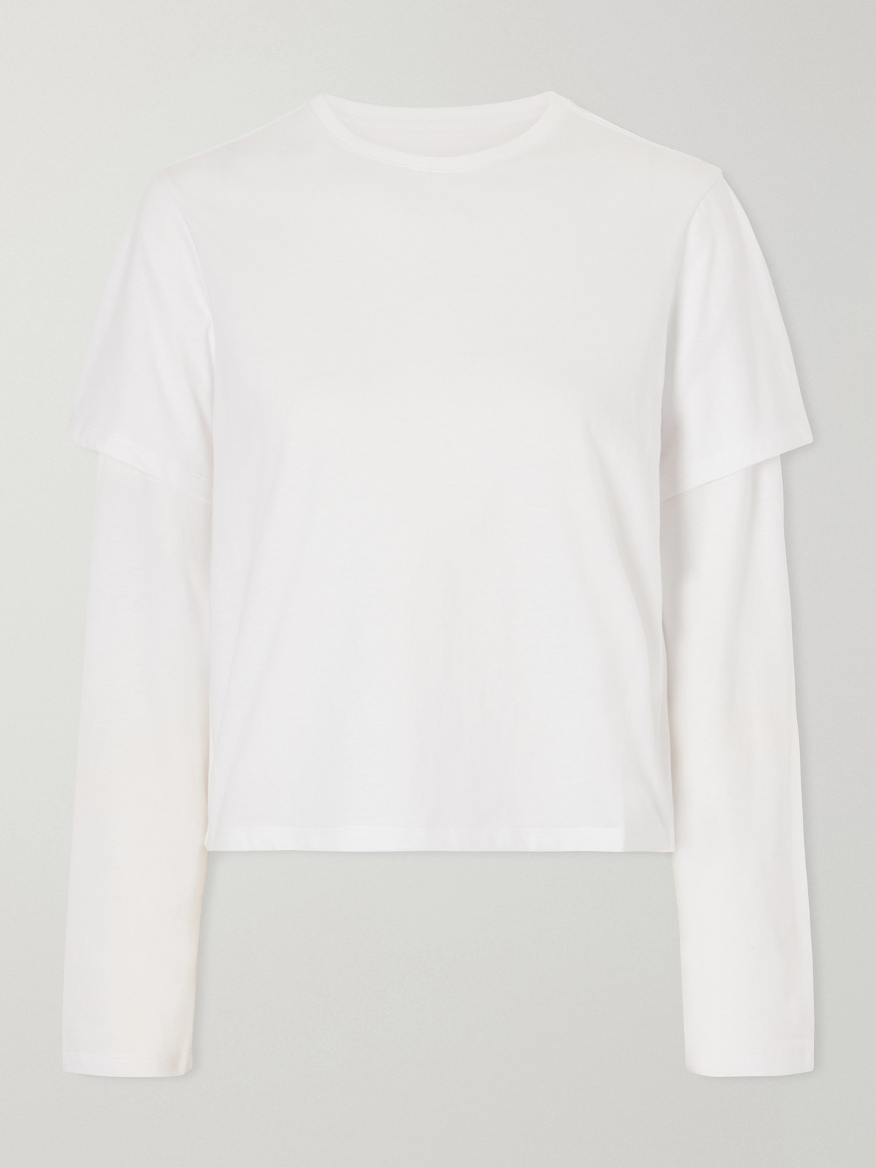 Still Here Double Cotton-jersey T-shirt In White