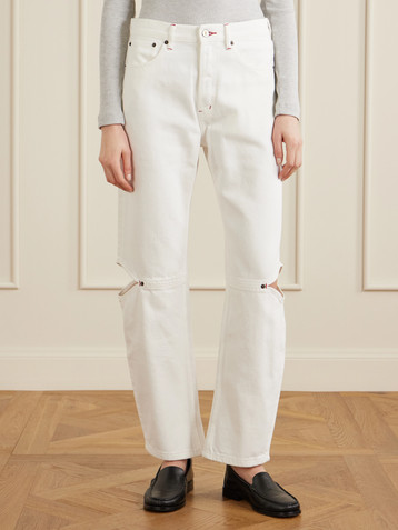 Still Here Cowgirl cut-out high-rise straight-leg jeans