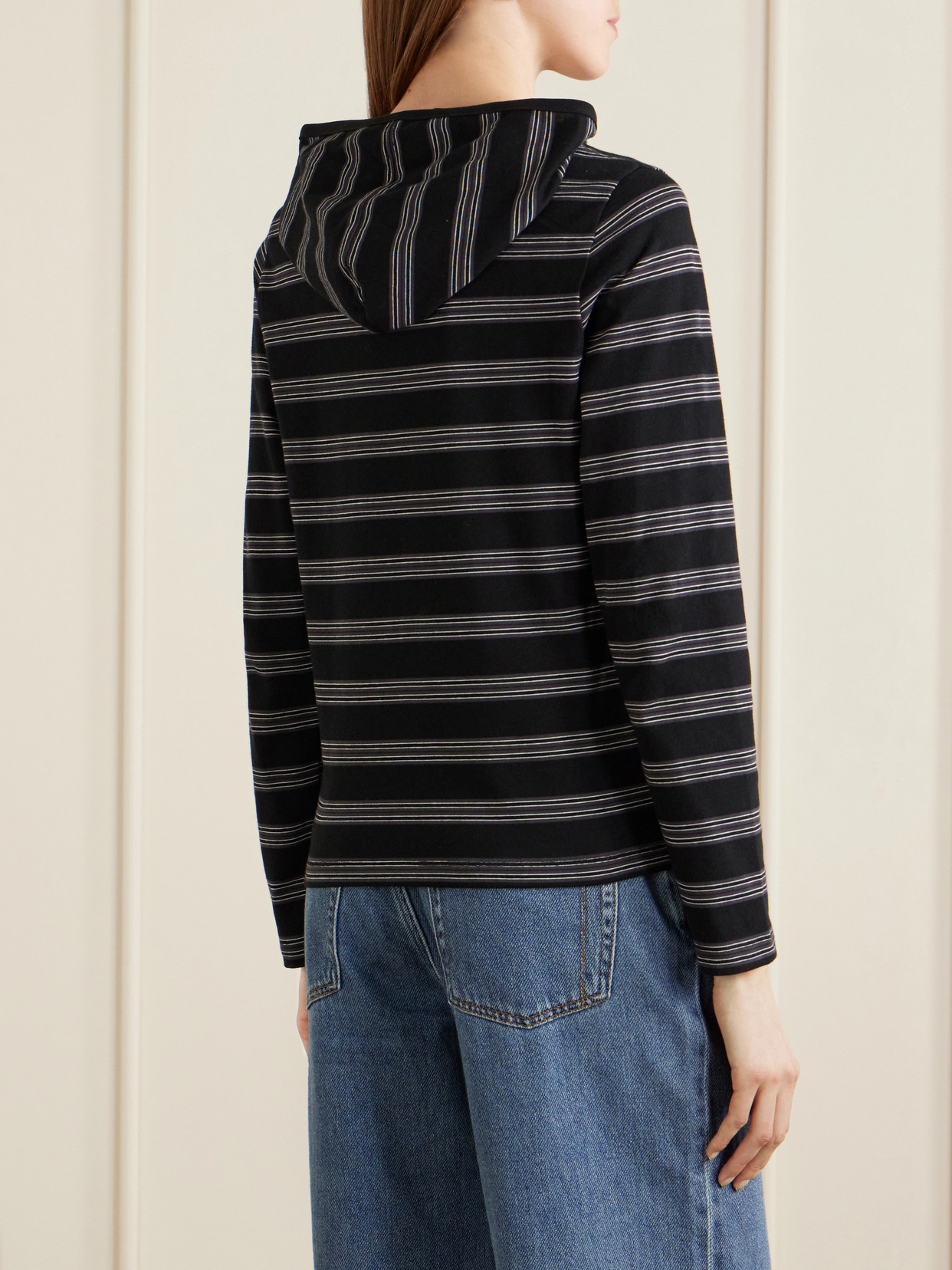 Nellie Striped Jersey Hooded T-Shirt