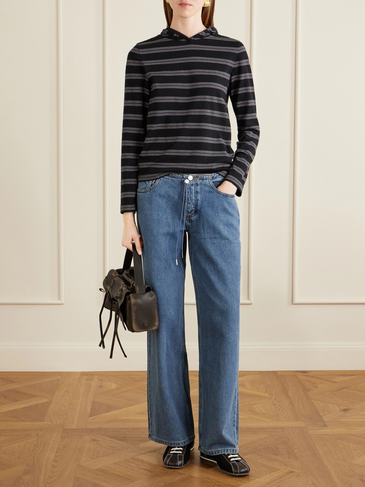 Nellie Striped Jersey Hooded T-Shirt