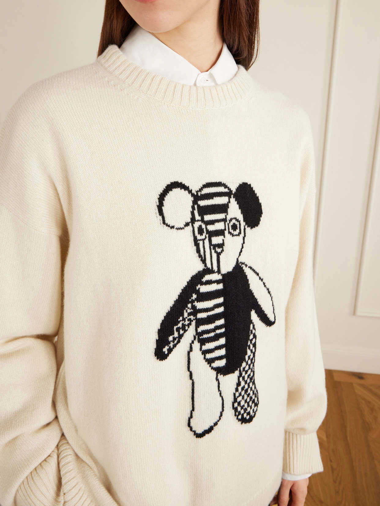 Teddy Intarsia-Knit Cashmere Sweater