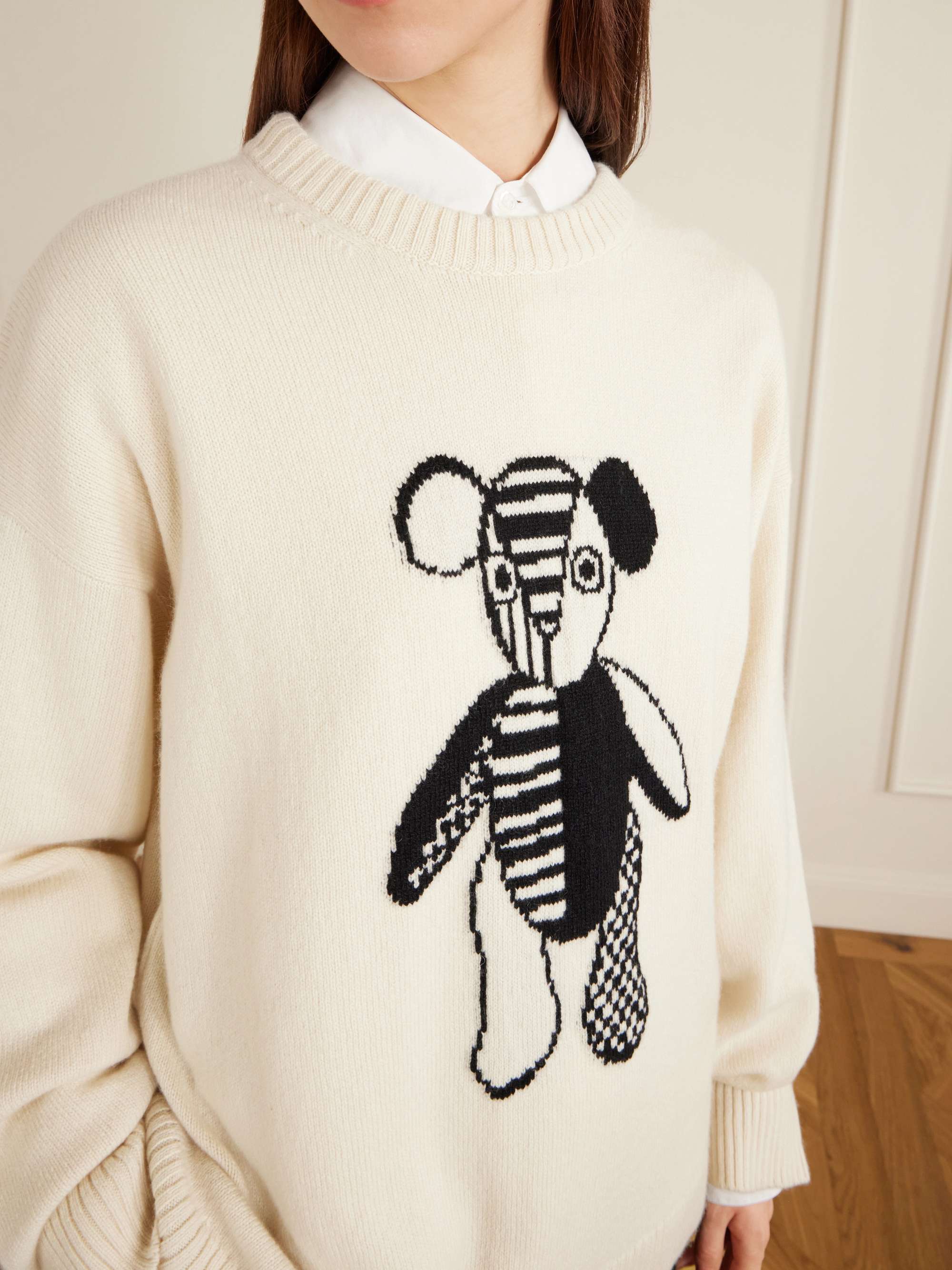 THE ELDER STATESMAN Teddy intarsia-knit cashmere sweater | NET-A