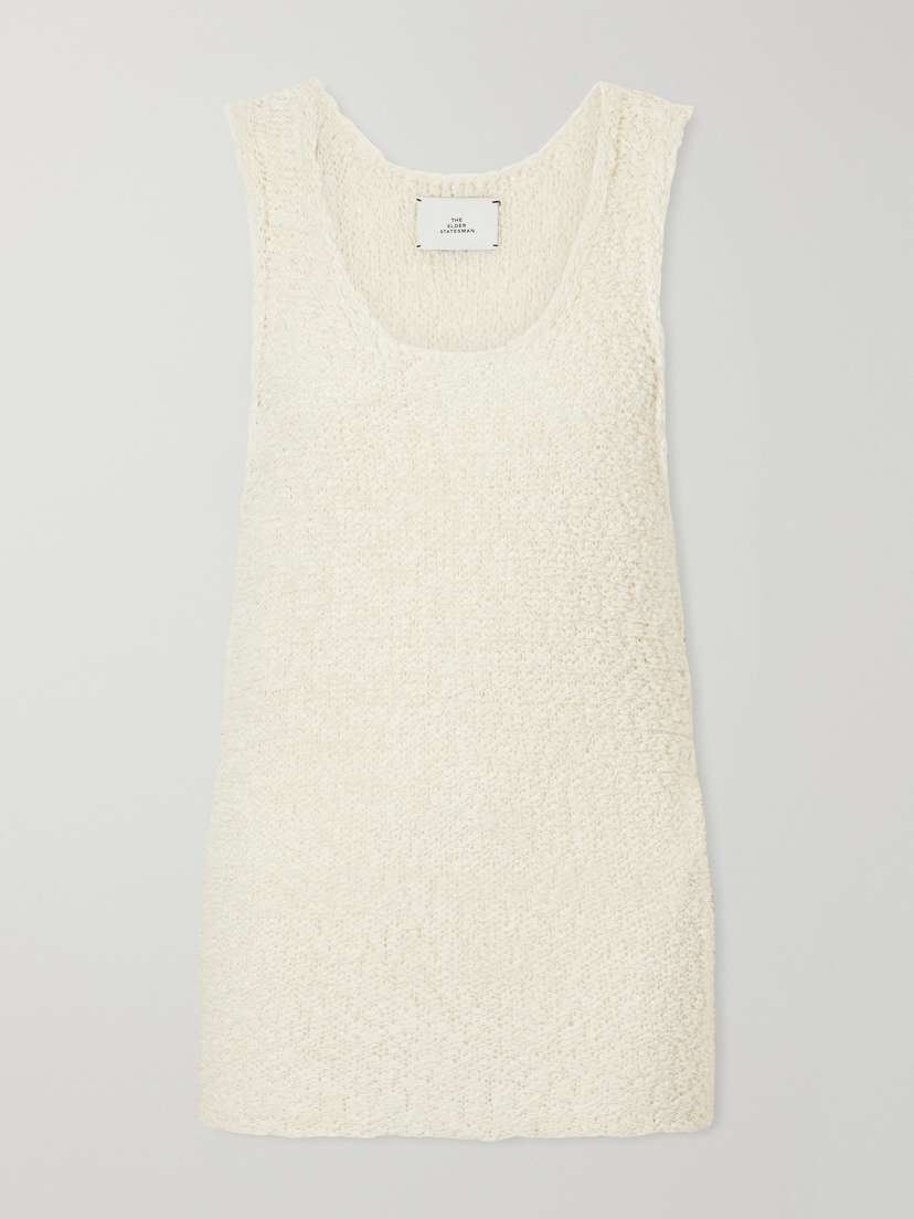 The Elder Statesman Ella Silk, Cashmere And Linen-blend Tank