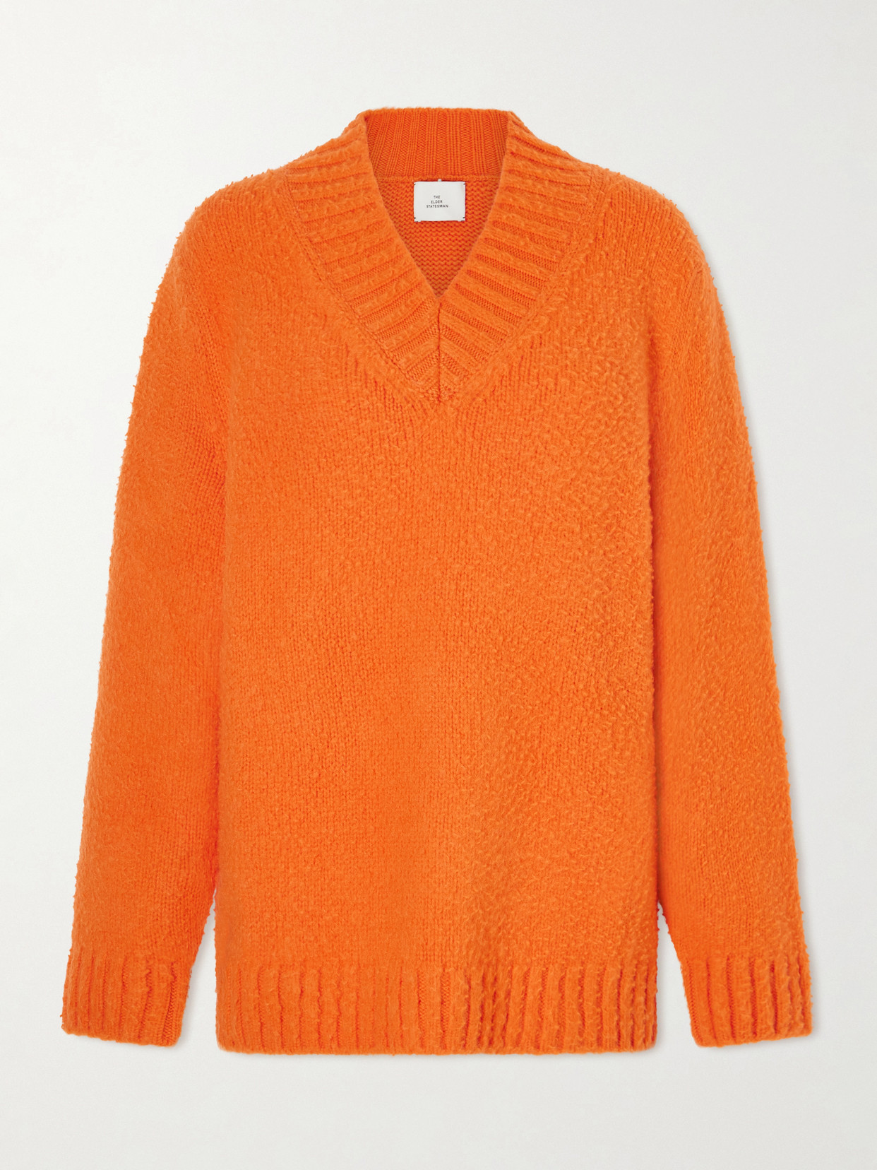 The Elder Statesman Sundance Brushed Cashmere Sweater In Orange