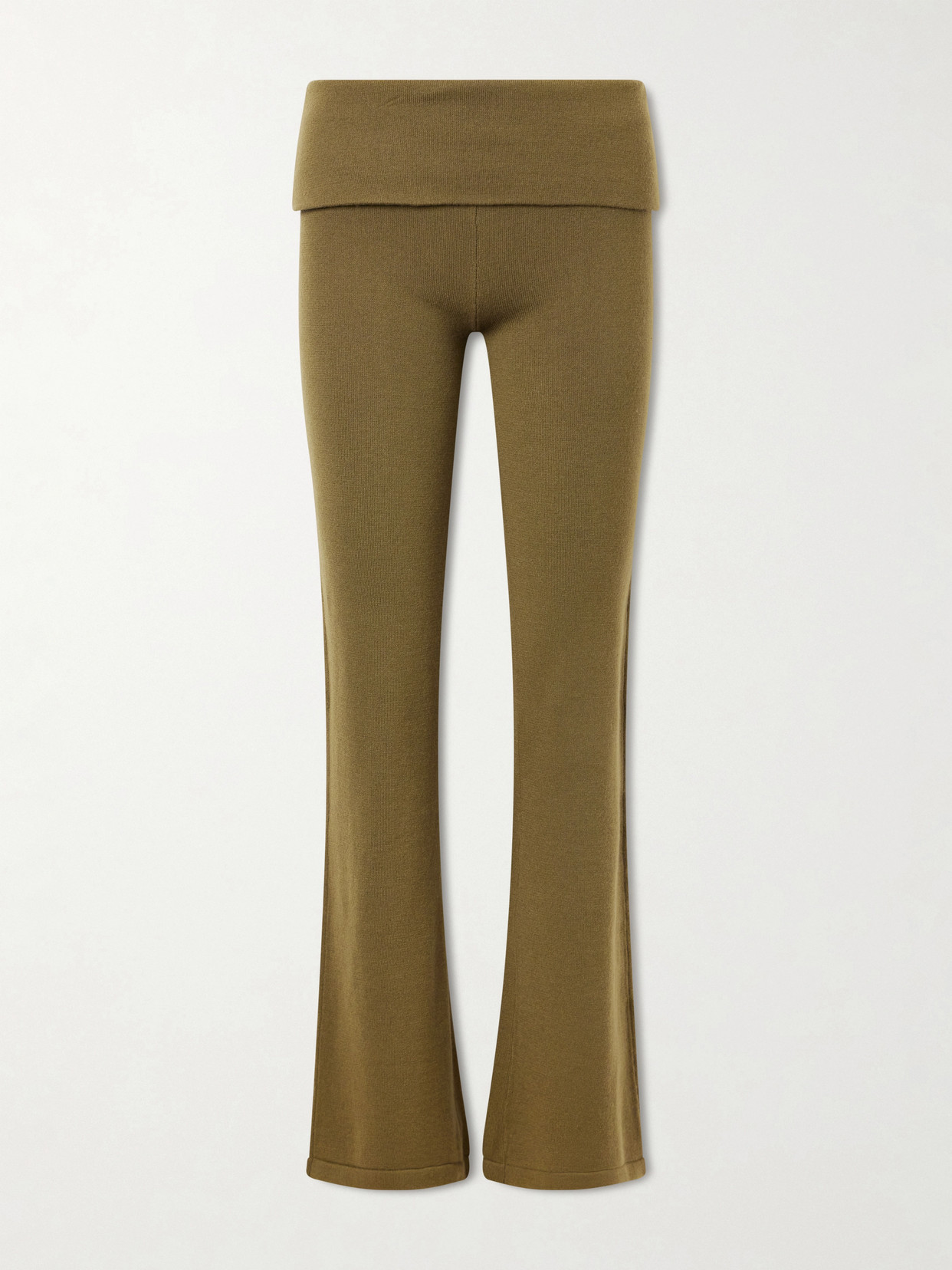The Elder Statesman Flared Cashmere Pants In Multi
