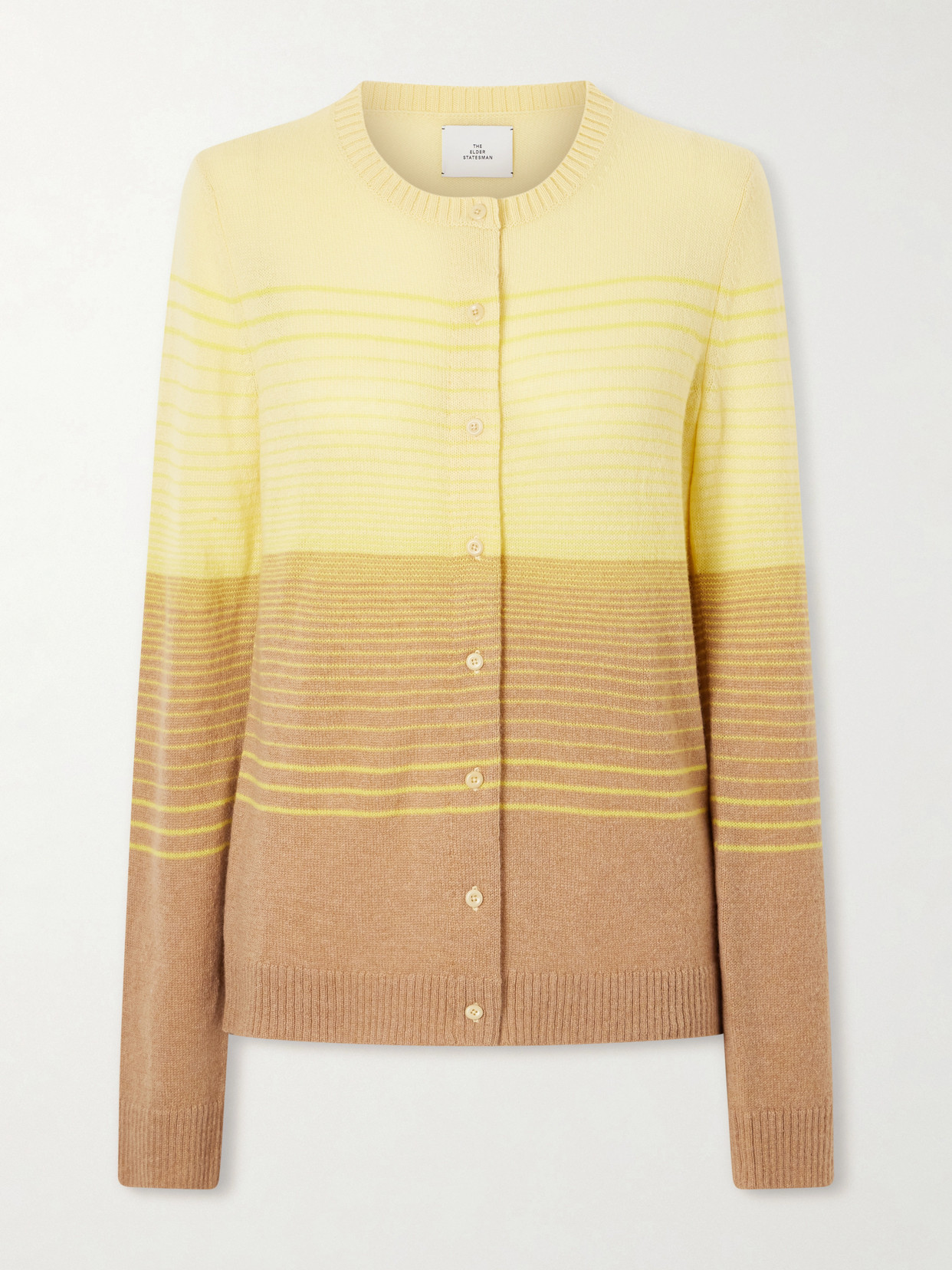 The Elder Statesman Ruth Gradient Cashmer-knitted Cardigan In Brown