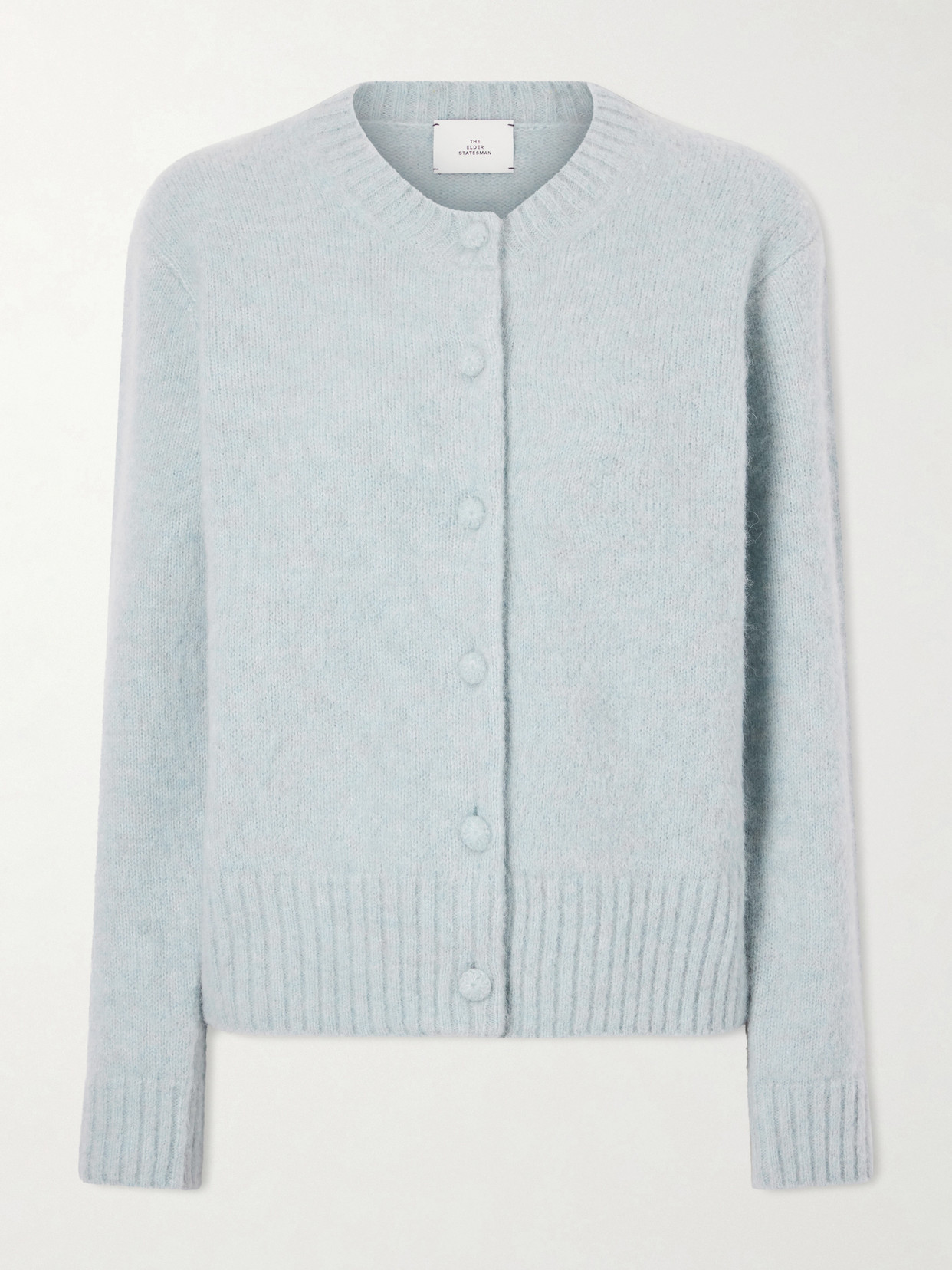 The Elder Statesman Indie Alpaca-blend Cardigan In Blue