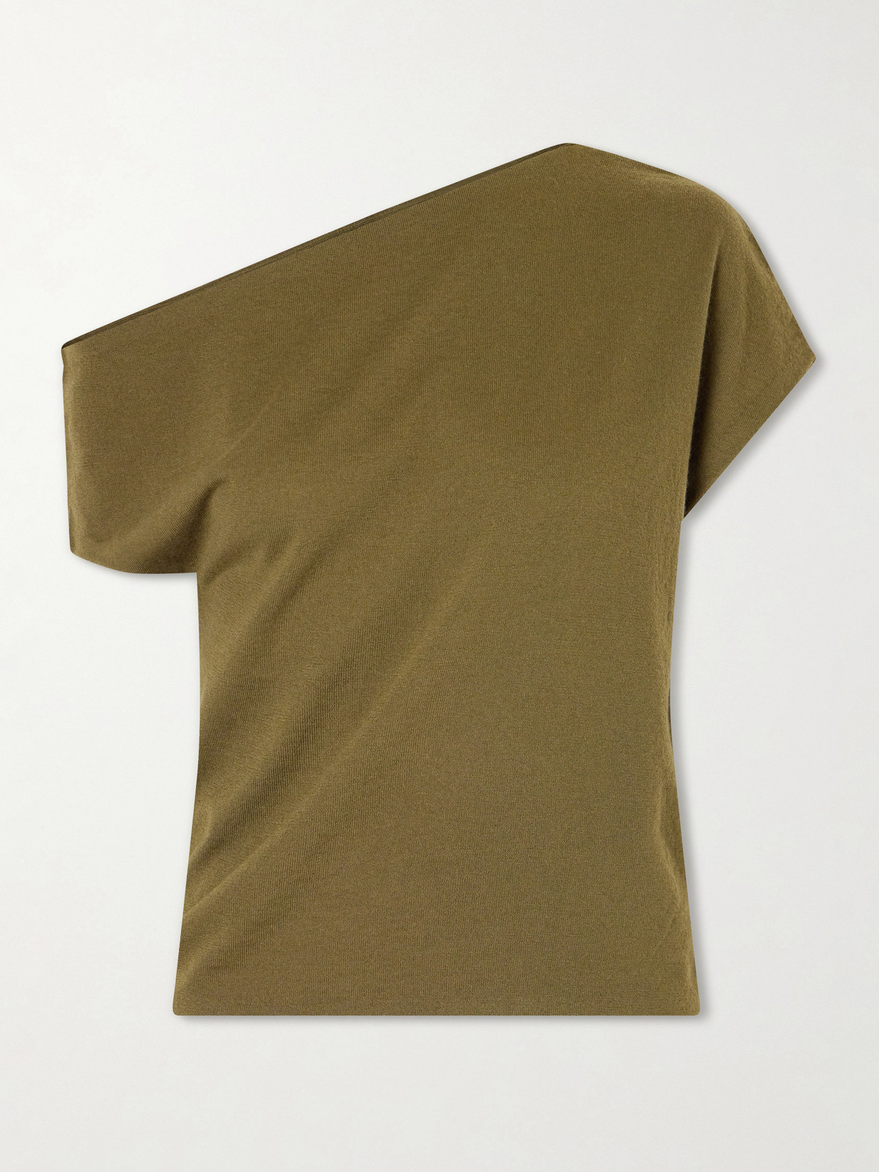 The Elder Statesman Superlight Tori One-shoulder Cashmere Top In Multi