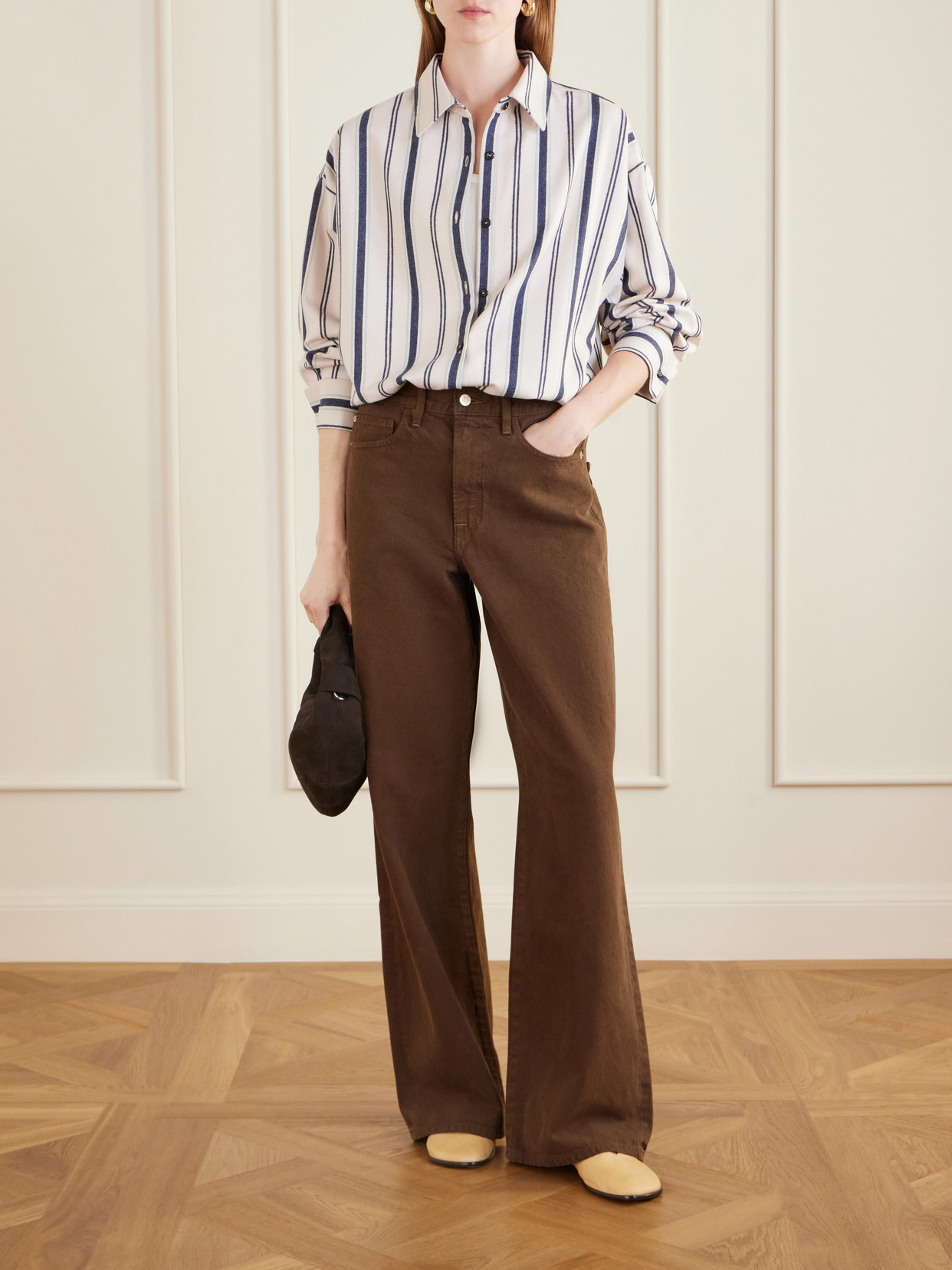 Cashlite Berti Striped Wool, Silk And Cashmere-Blend Shirt
