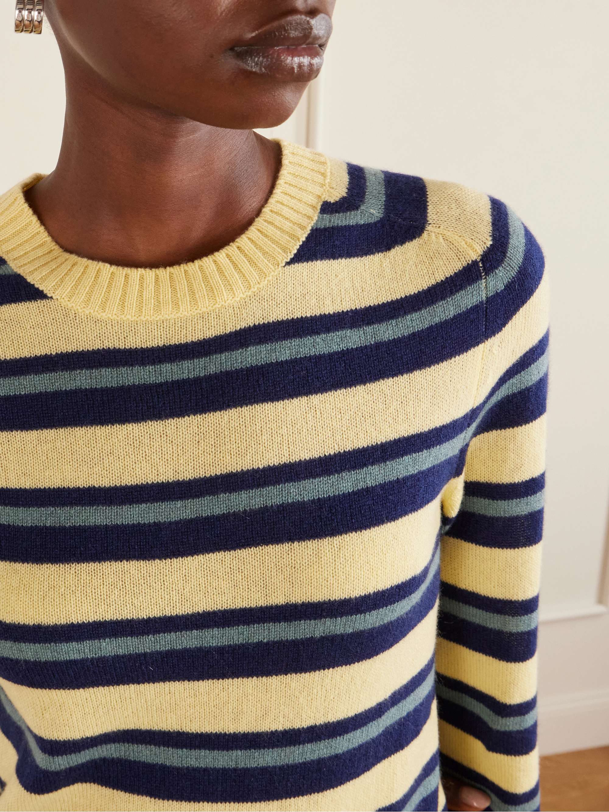 THE ELDER STATESMAN Laurel striped cashmere sweater | NET-A-PORTER