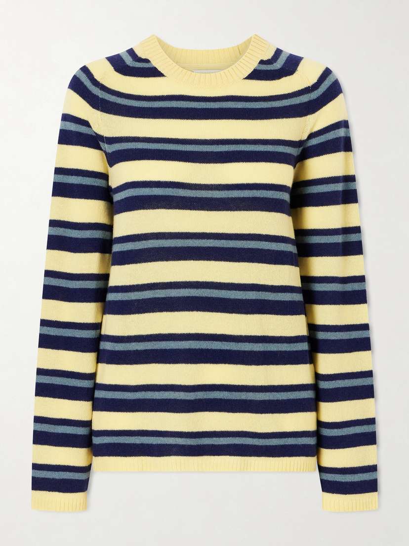 The Elder Statesman Laurel Striped Cashmere Sweater