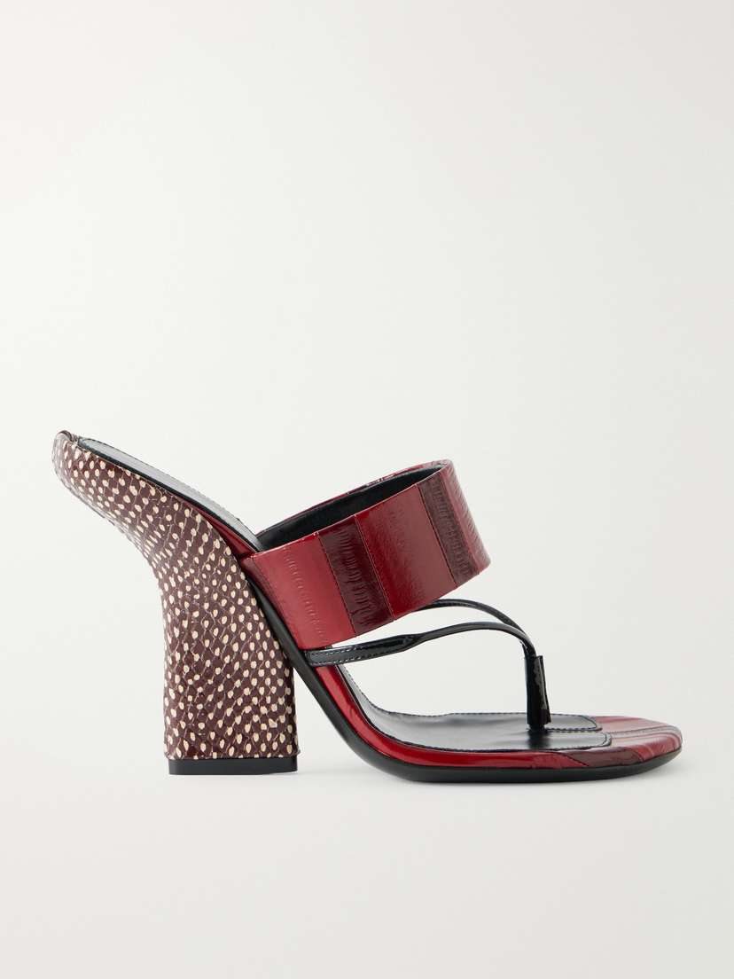 Dries Van Noten Eel-effect Leather Sandals