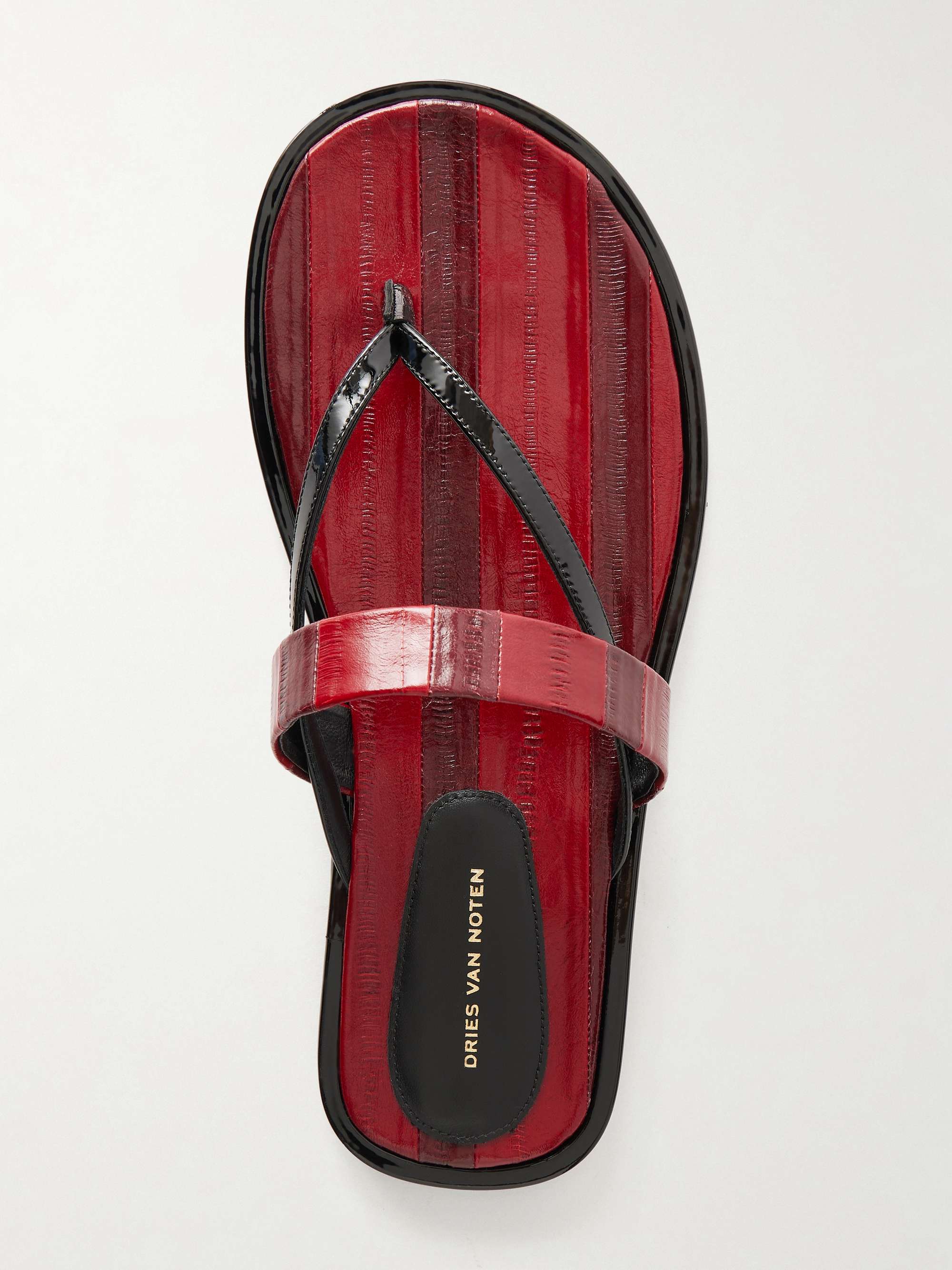 DRIES VAN NOTEN Eel-effect leather sandals | NET-A-PORTER DRIES VAN NOTEN Eel-effect leather sandals | NET-A-PORTER