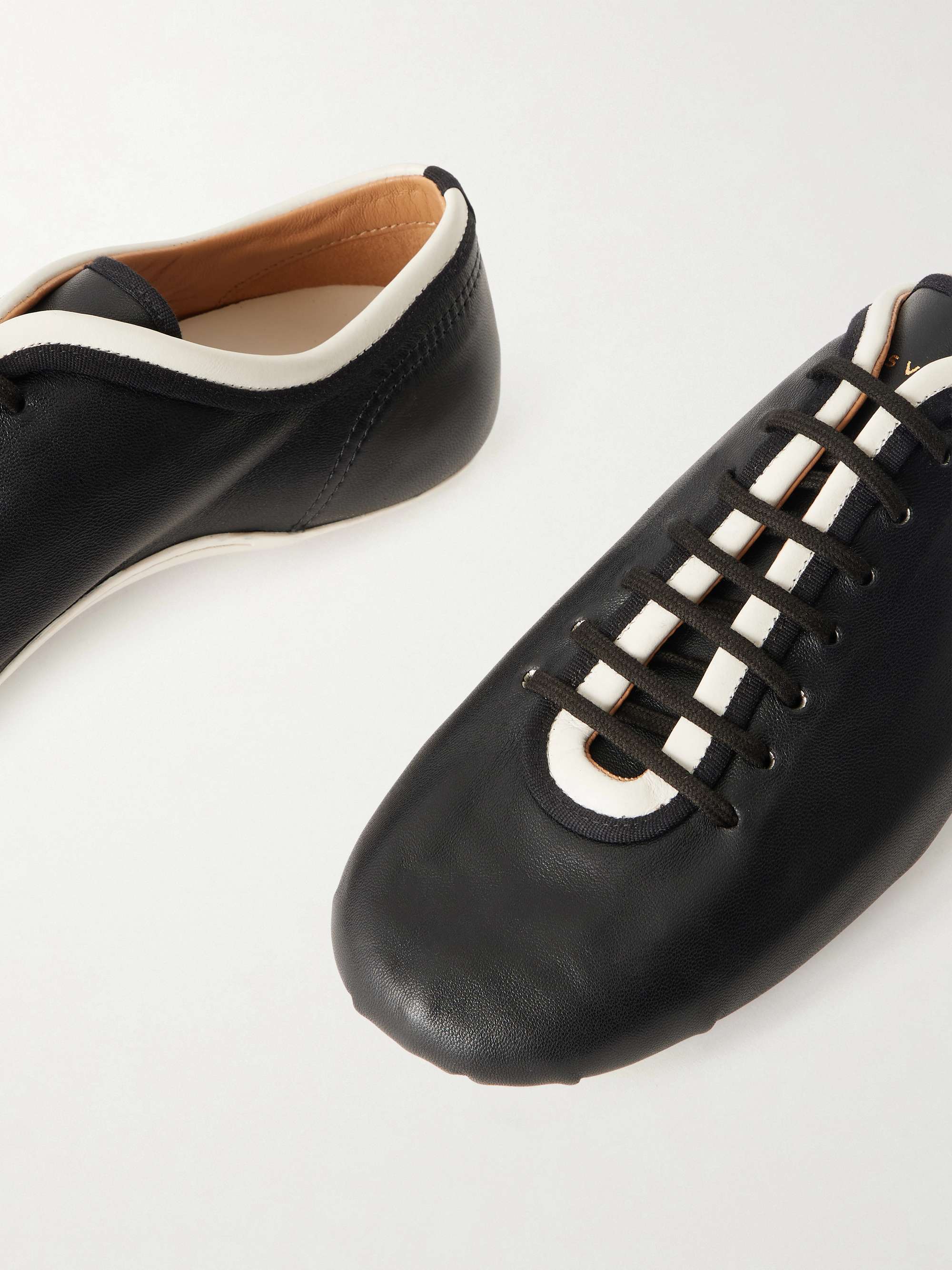 DRIES VAN NOTEN Leather sneakers | NET-A-PORTER