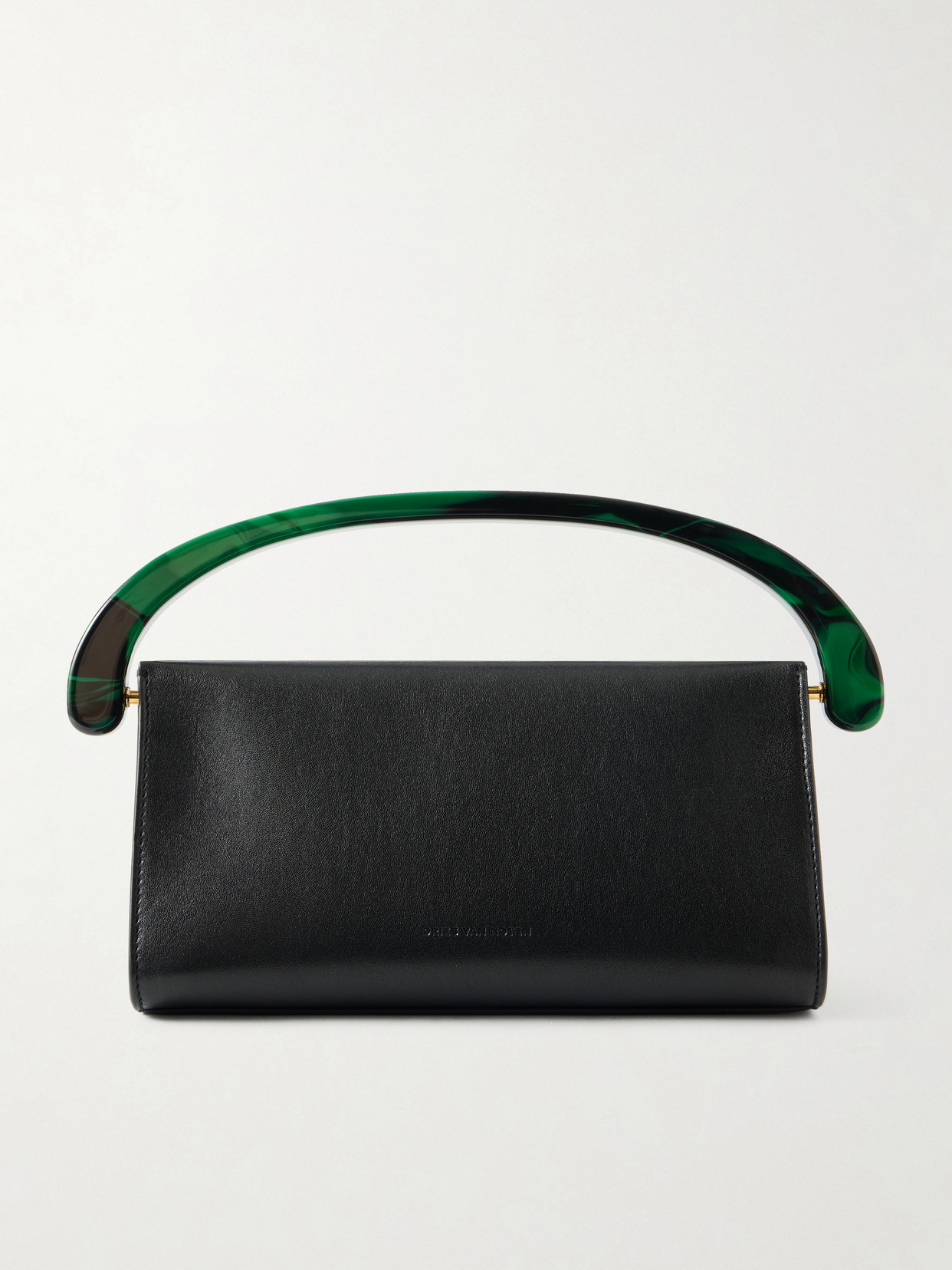 Dries Van Noten Leather Shoulder Bag In Black