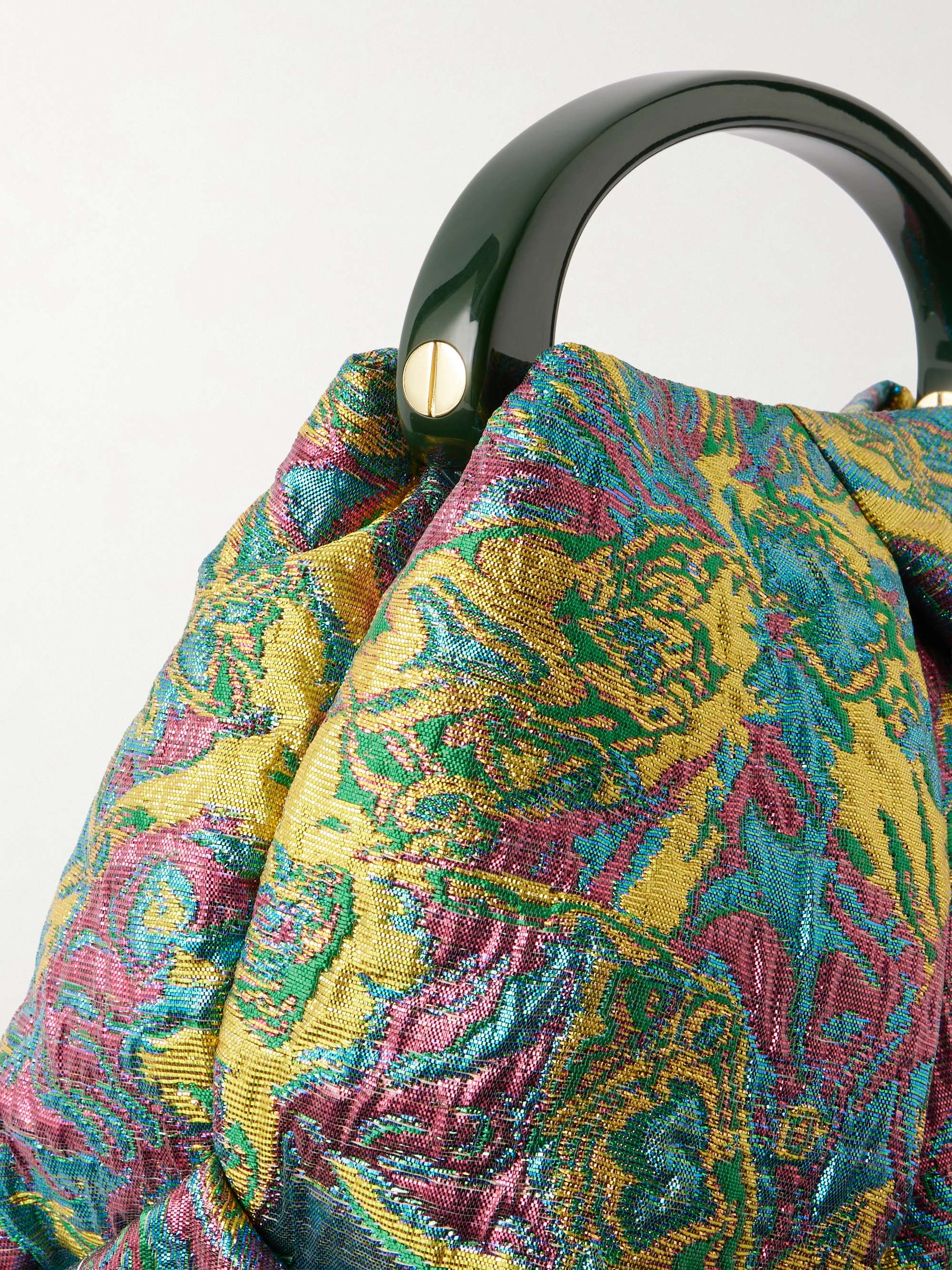 DRIES VAN NOTEN Jacquard-lamé shoulder bag | NET-A-PORTER