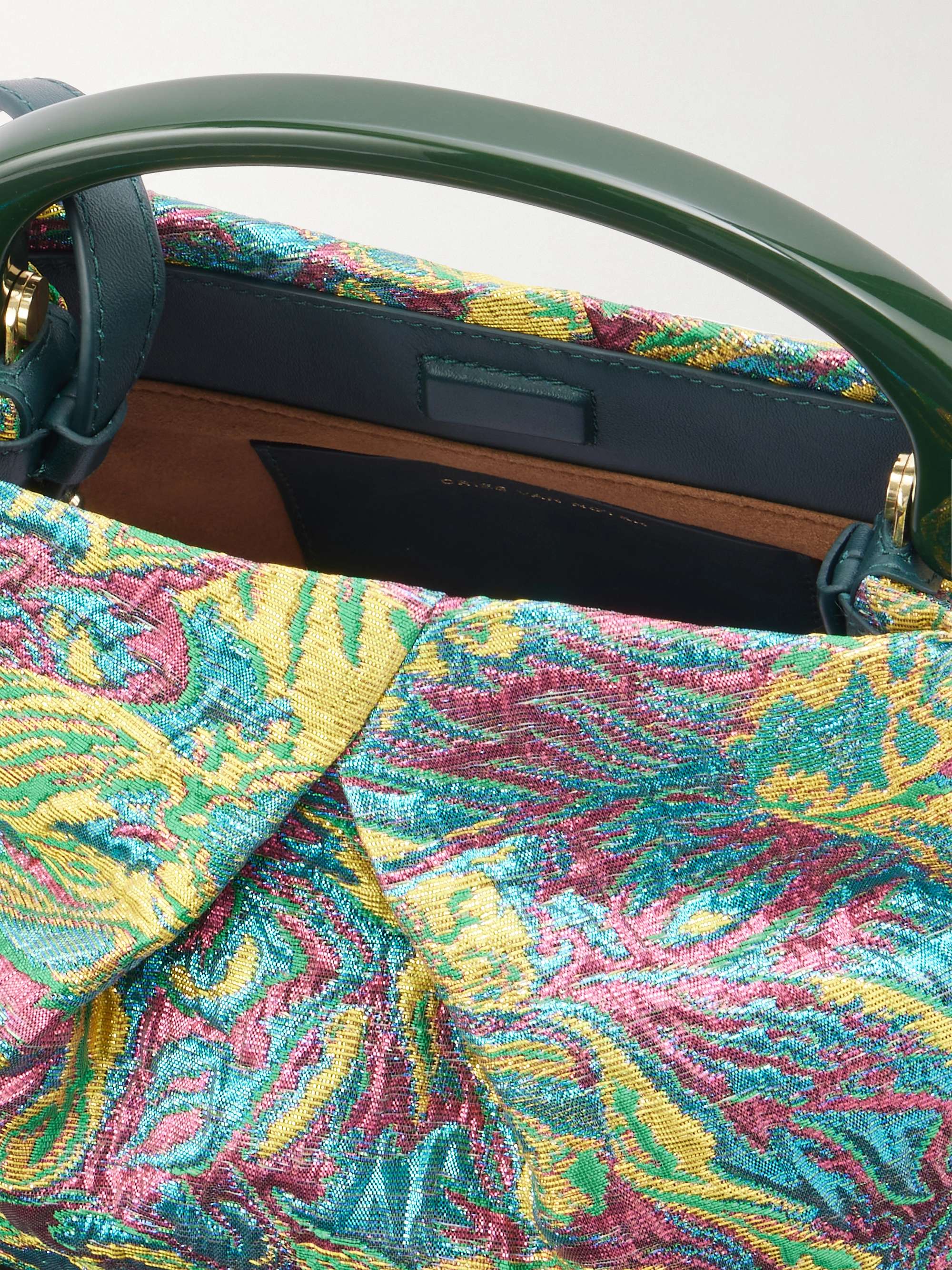 DRIES VAN NOTEN Jacquard-lamé shoulder bag | NET-A-PORTER